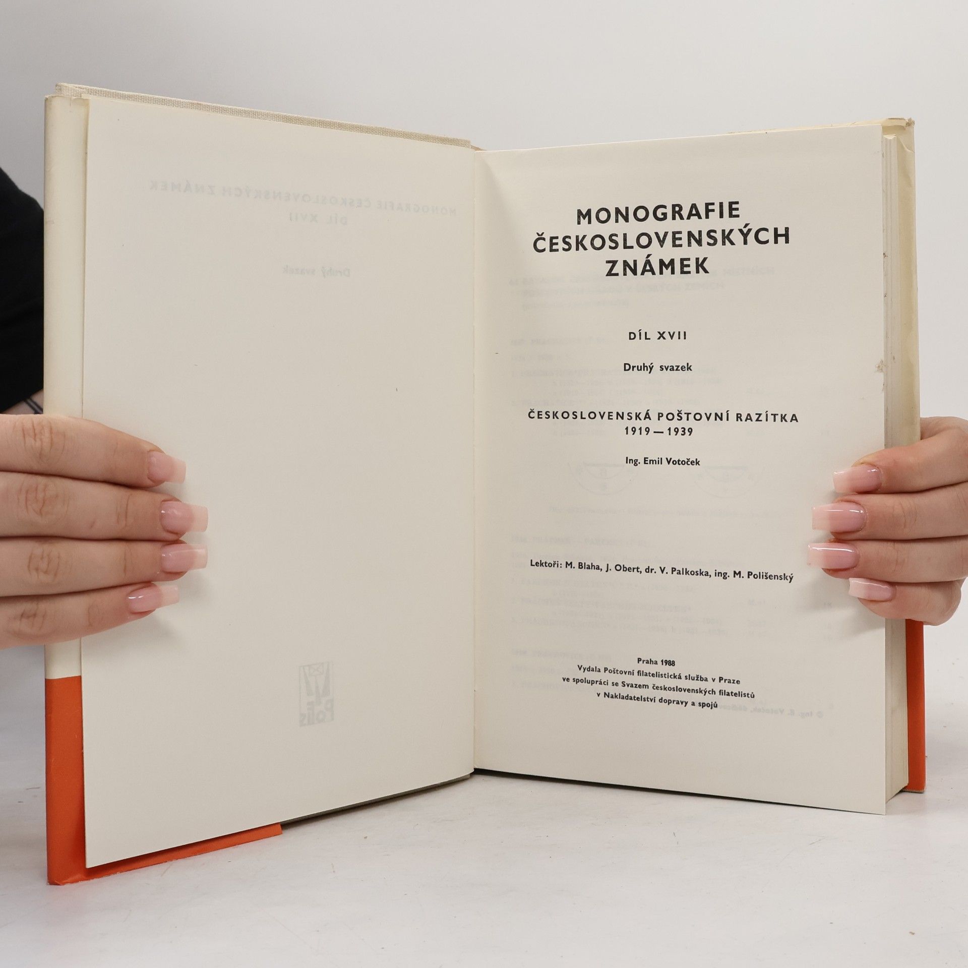Emil Votoček Monografie československých známek. Díl 17, sv. 1., Československá poštovní razítka 1919-1939