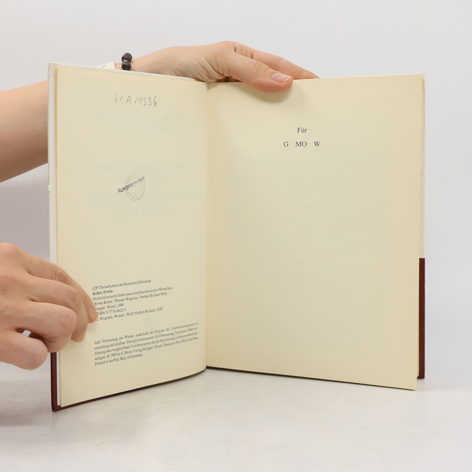 Erwin Koller Neuhochdeutscher Index zum mittelhochdeutschen Wortschatz