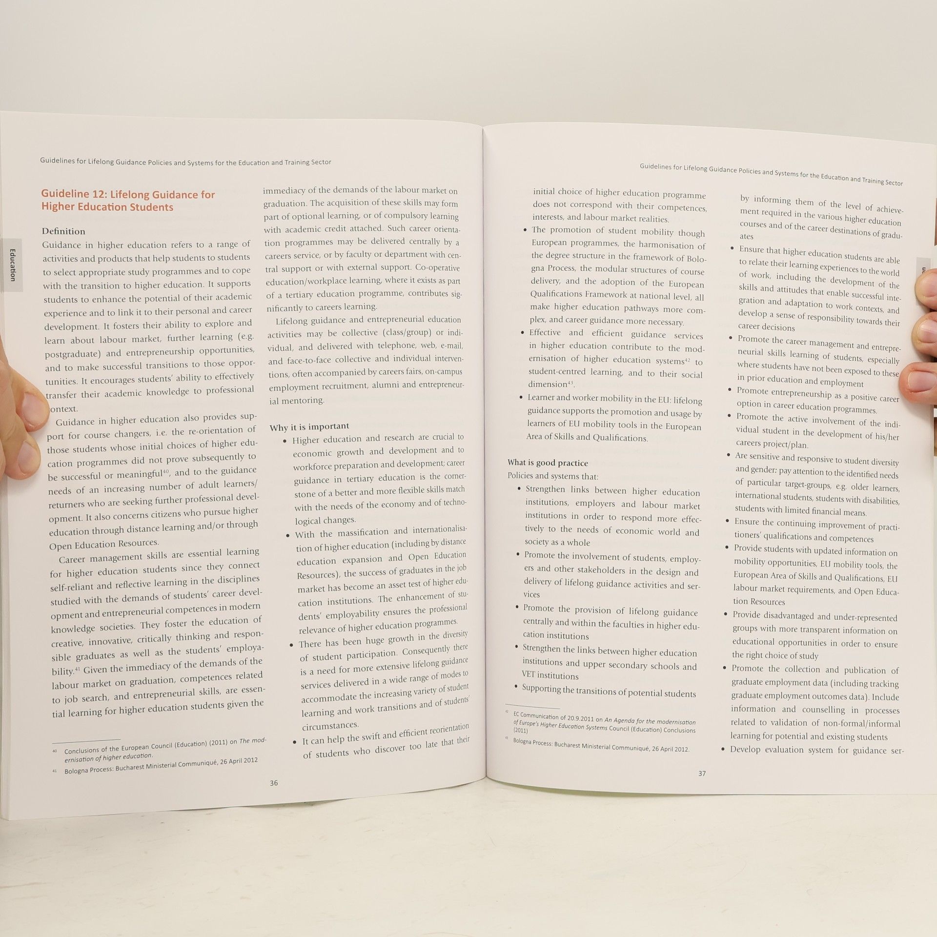 Various authors Guidelines for Policies and Systems Development for Lifelong Guidance