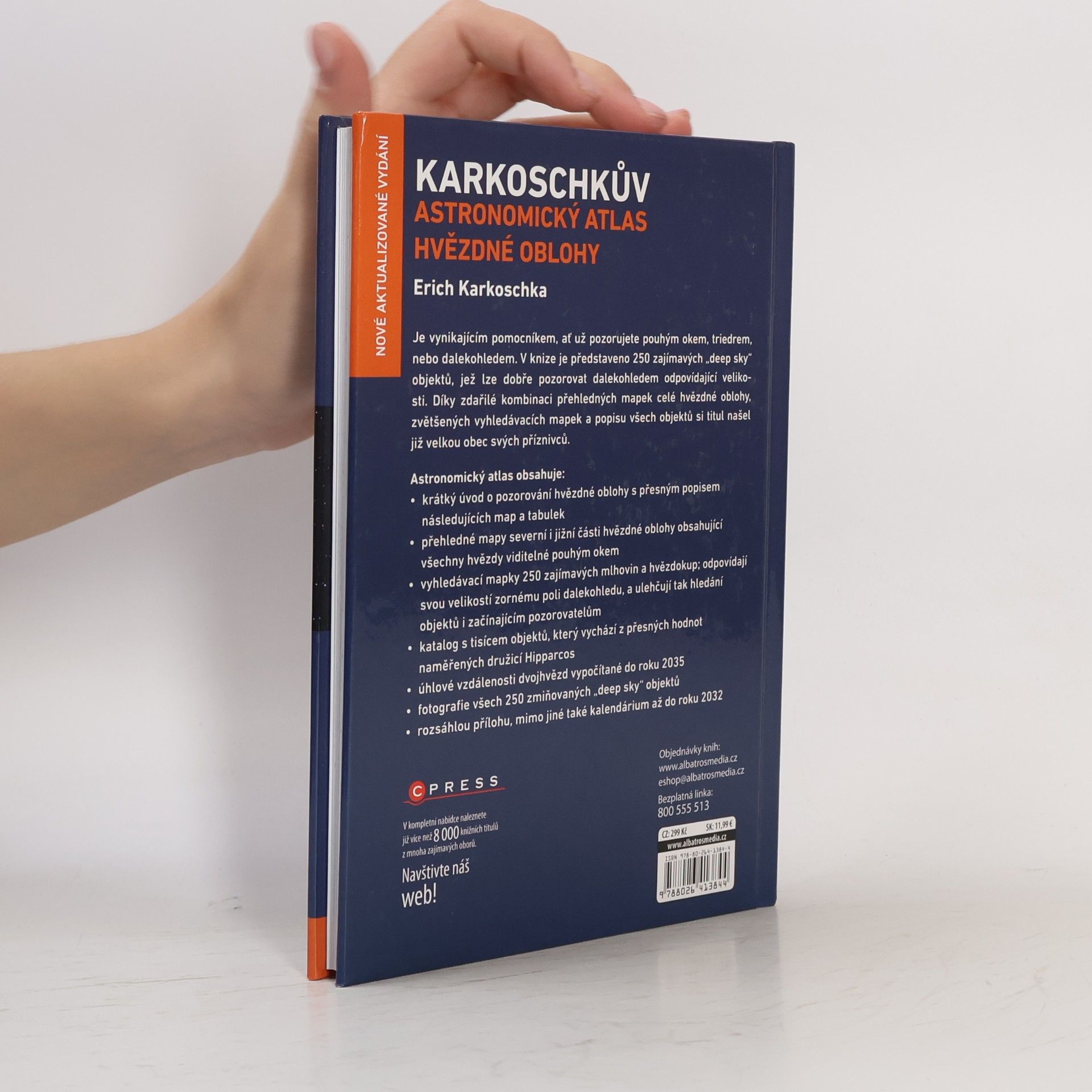 Erich Karkoschka Karkoschkův astronomický atlas hvězdné oblohy: S 250 objekty na 50 mapách celé hvězdné oblohy