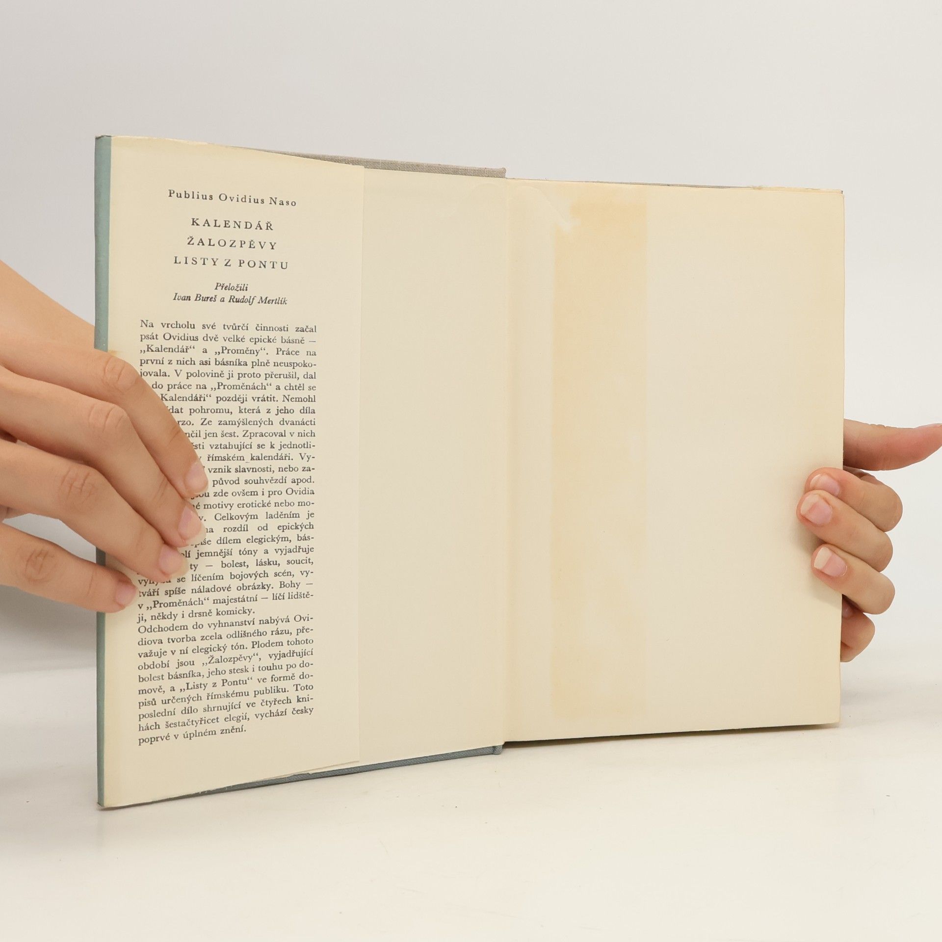 Publius Ovidius Naso Kalendář. Žalozpěvy. Listy z Pontu