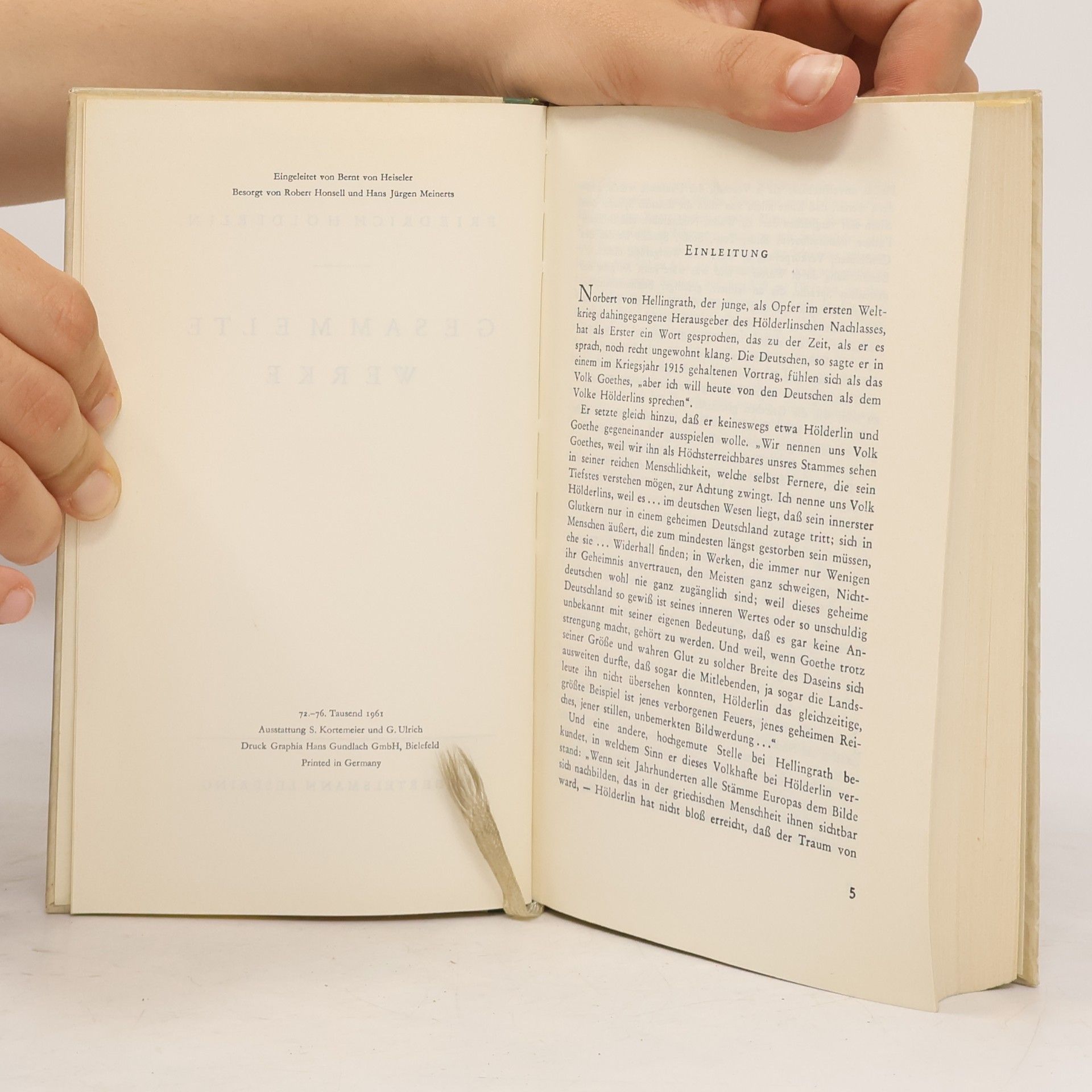Friedrich Hölderlin Gesammelte Werke. Hölderlin