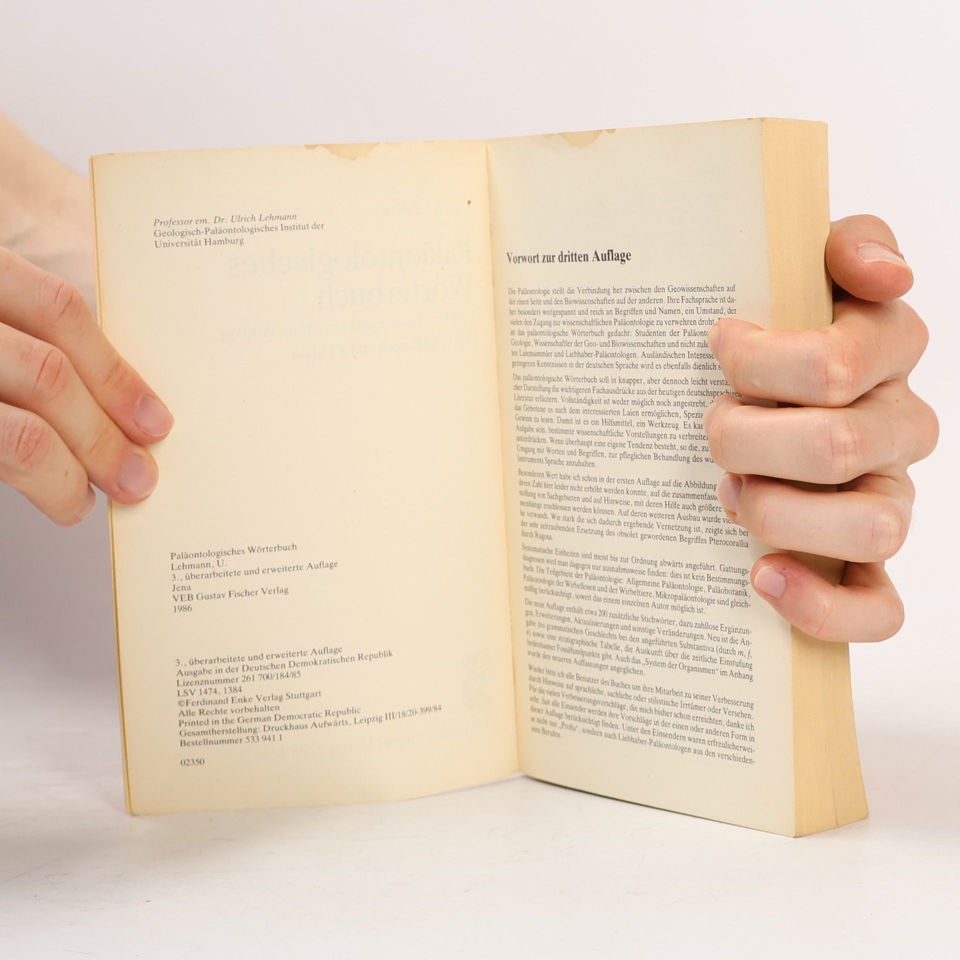 Ulrich Lehmann Paläontologisches Wörterbuch