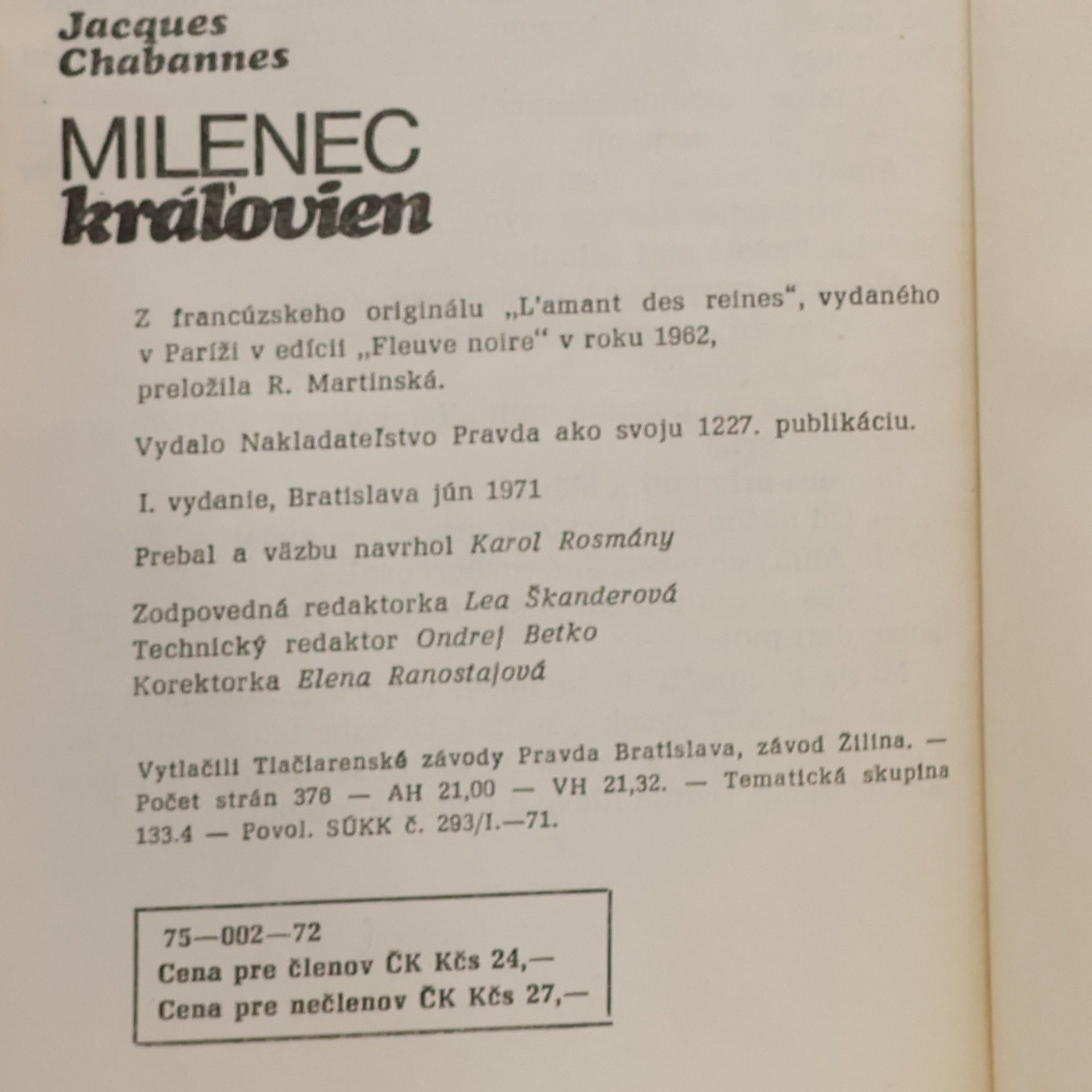 Jacques Chabannes Milenec kráľovien