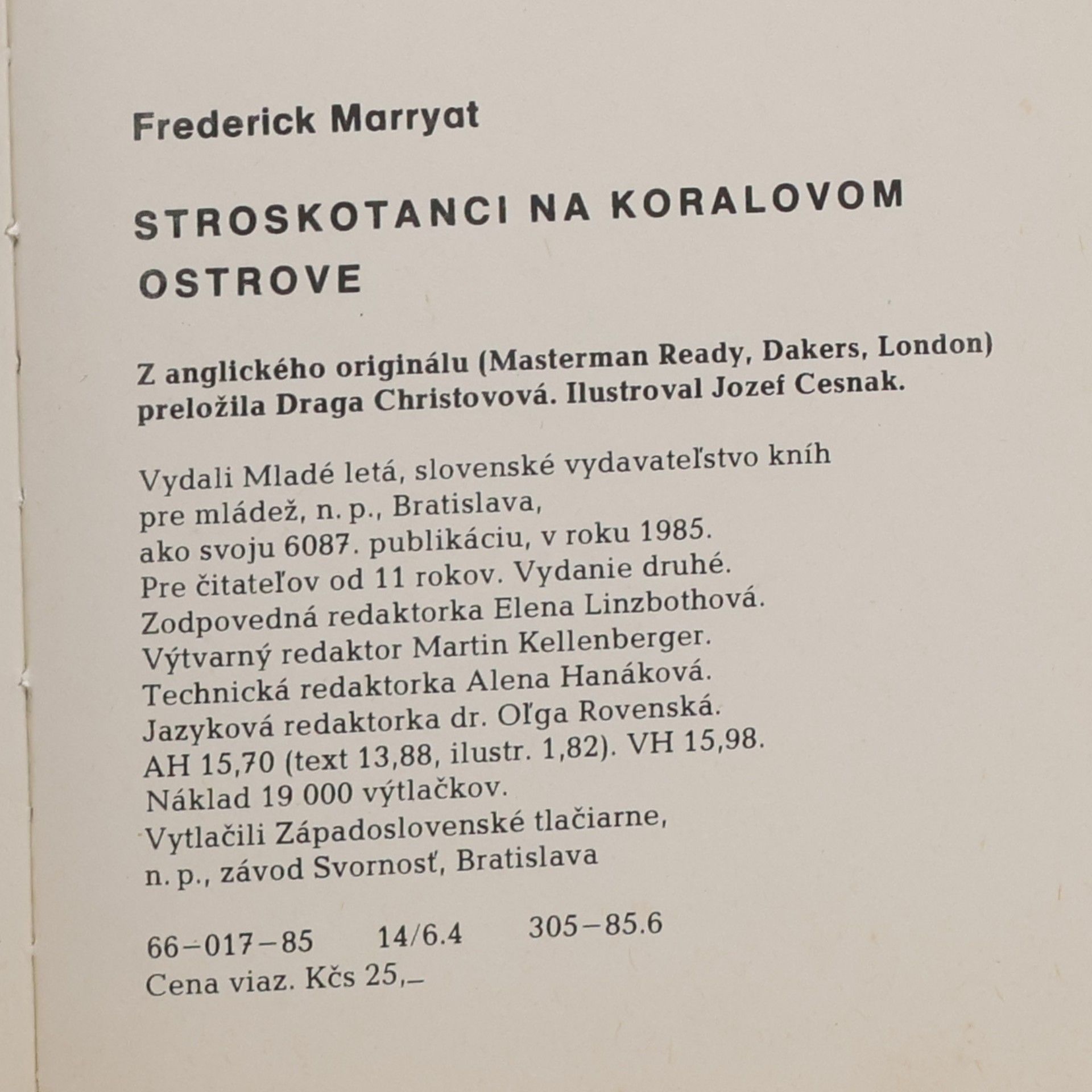 Frederick Marryat Stroskotanci na Koralovom ostrove