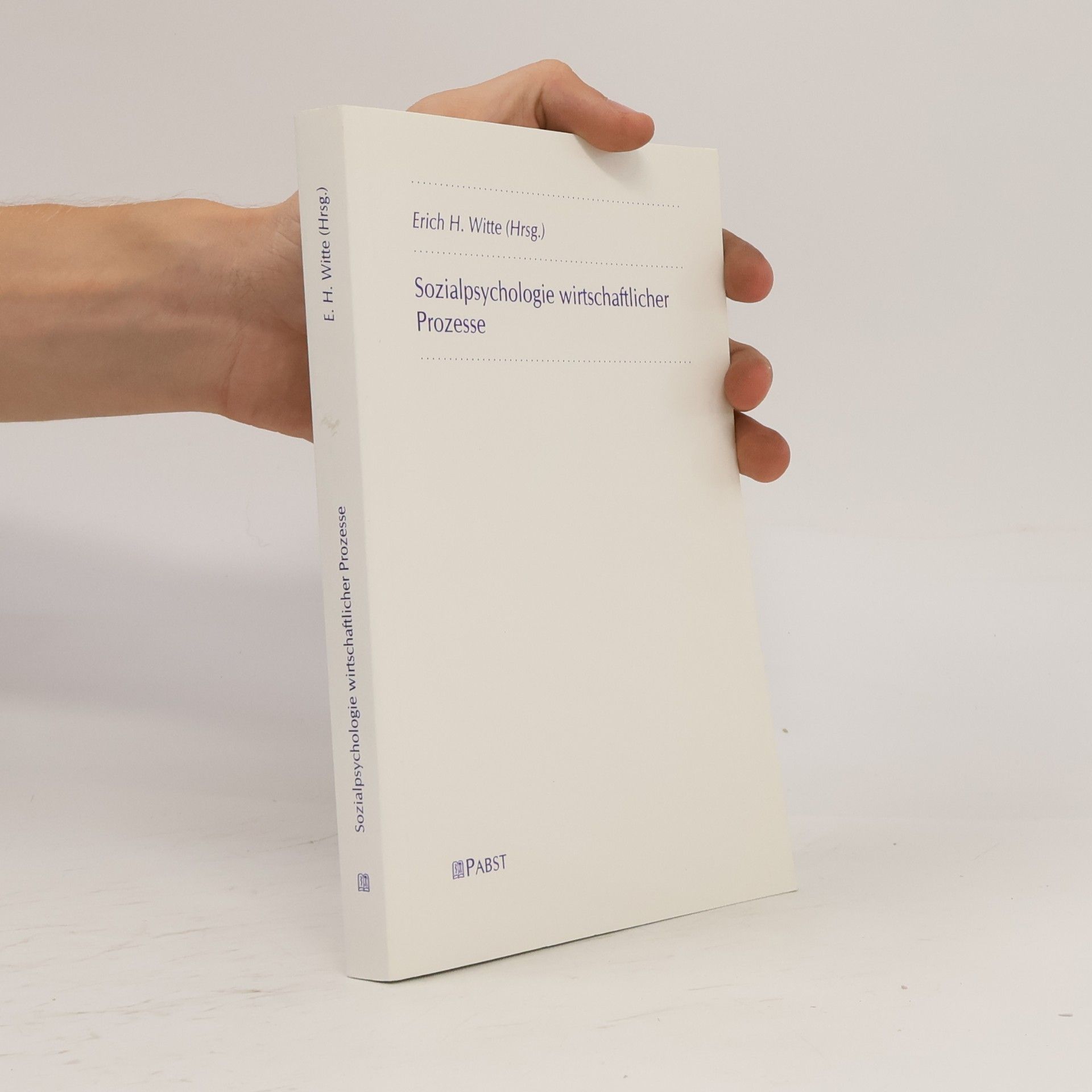Erich H. Witte Sozialpsychologie wirtschaftlicher Prozesse