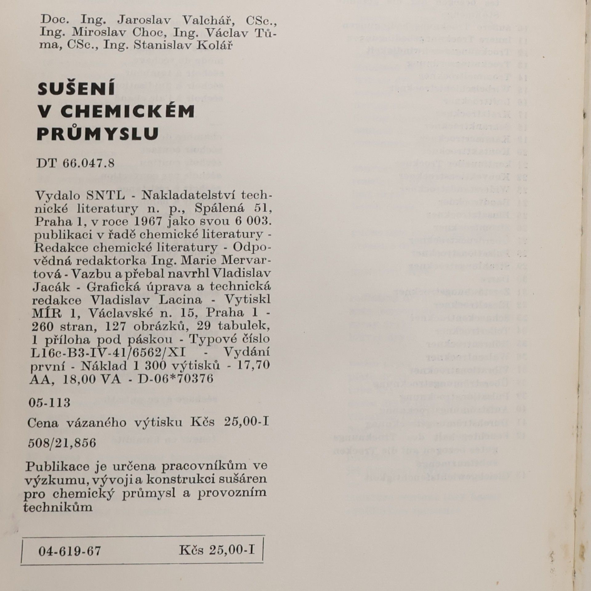 Jaroslav Valchář Sušení v chemickém průmyslu