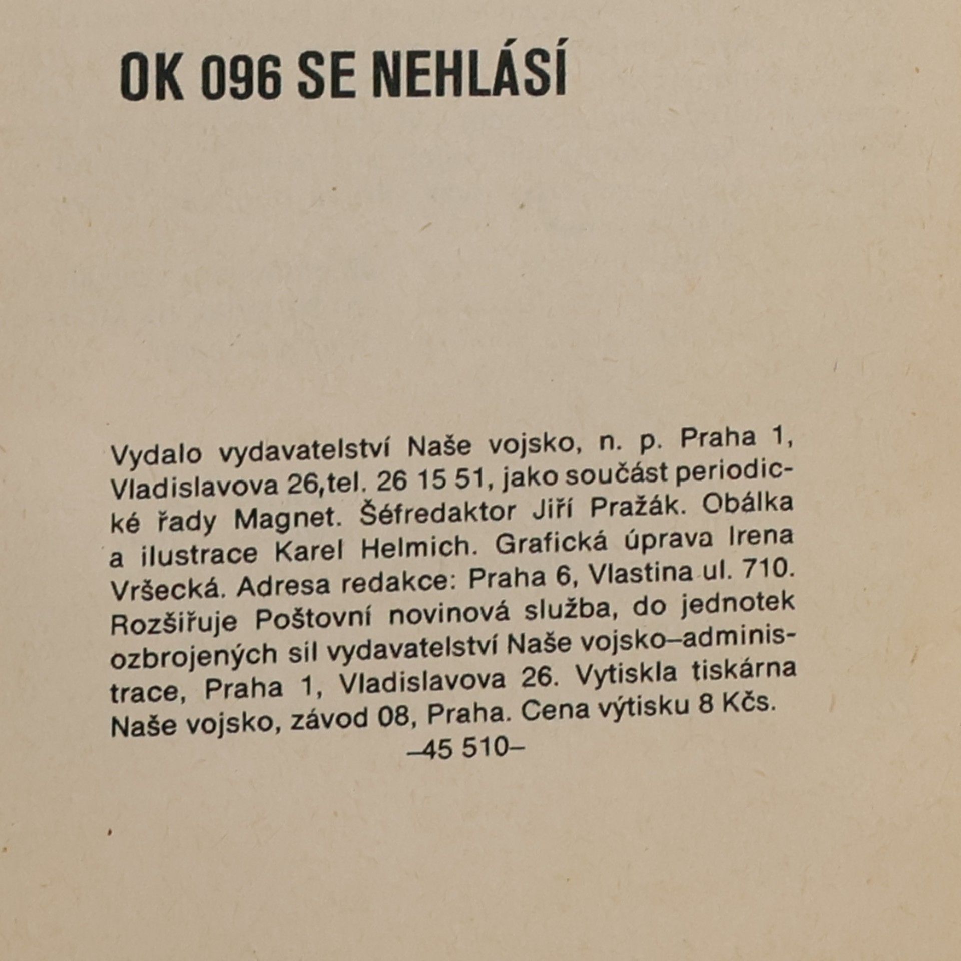 Jiří Marek OK 096 se nehlásí