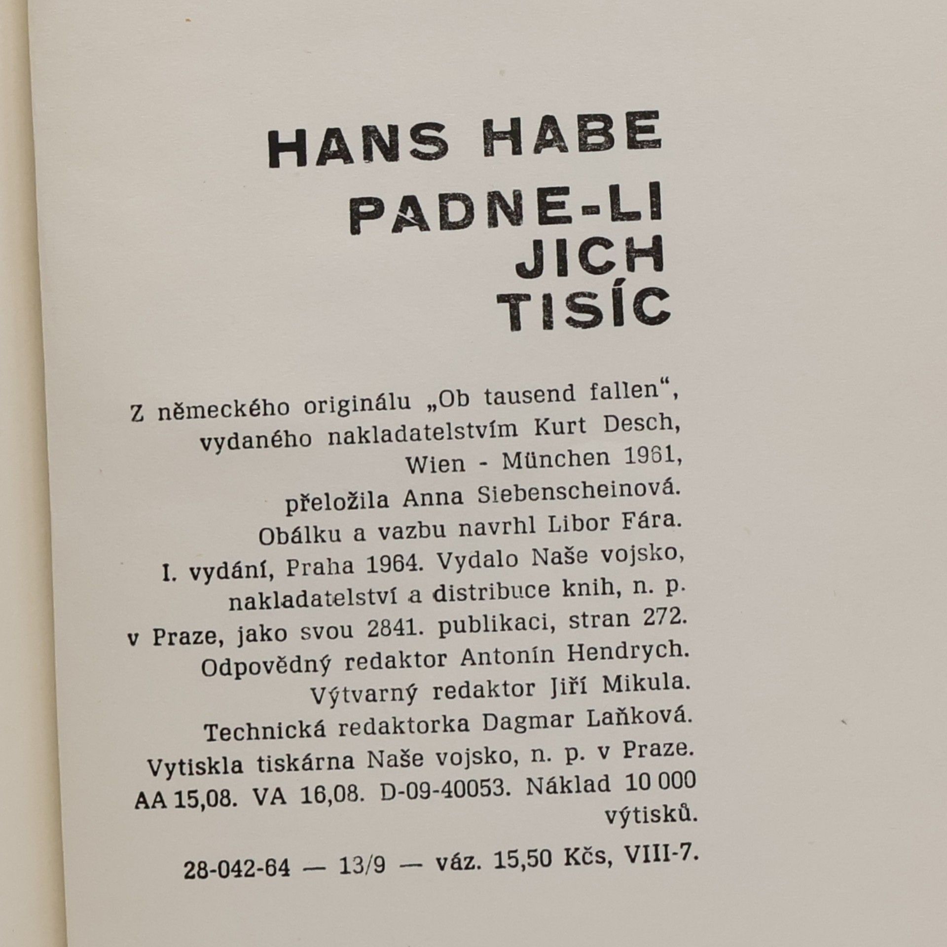 Hans Habe Padne-li jich tisíc