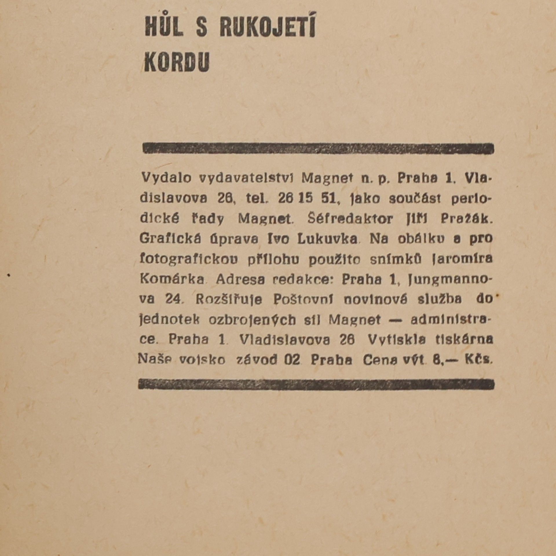Václav Podzimek Hůl s rukojetí kordu