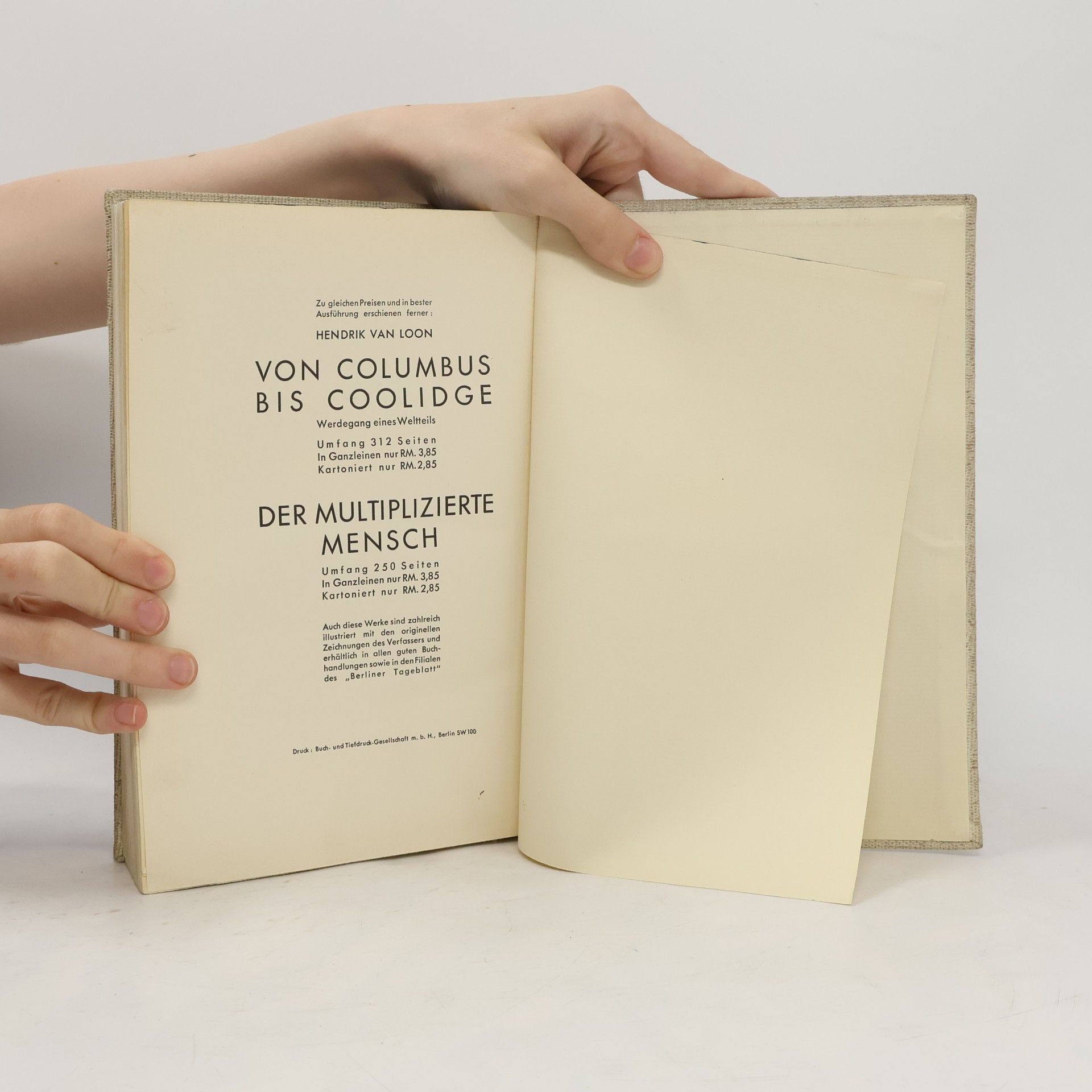 Hendrik Willem van Loon Die Geschichte der Menschheit
