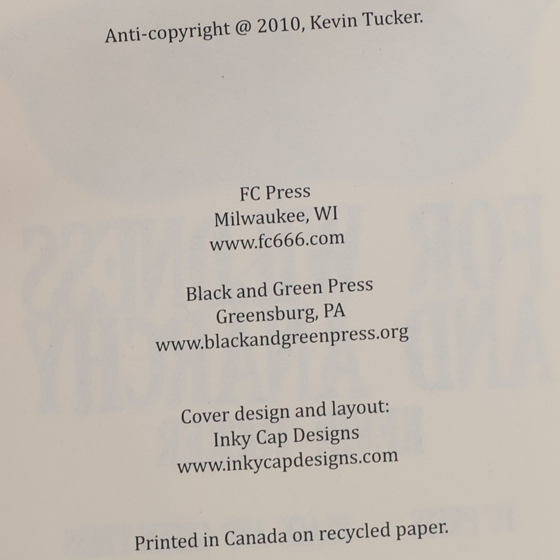 Kevin Tucker For Wildness and Anarchy