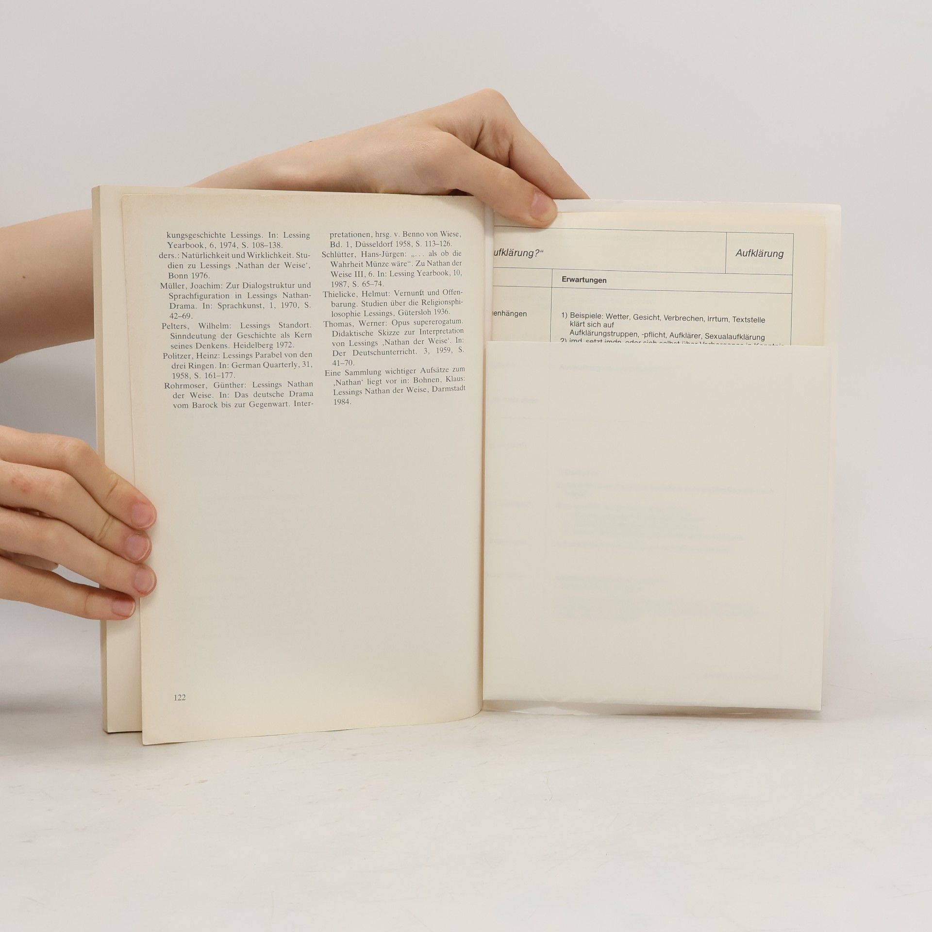 Wilhelm Große Stundenblätter Lessings "Nathan" und die Literatur der Aufklärung