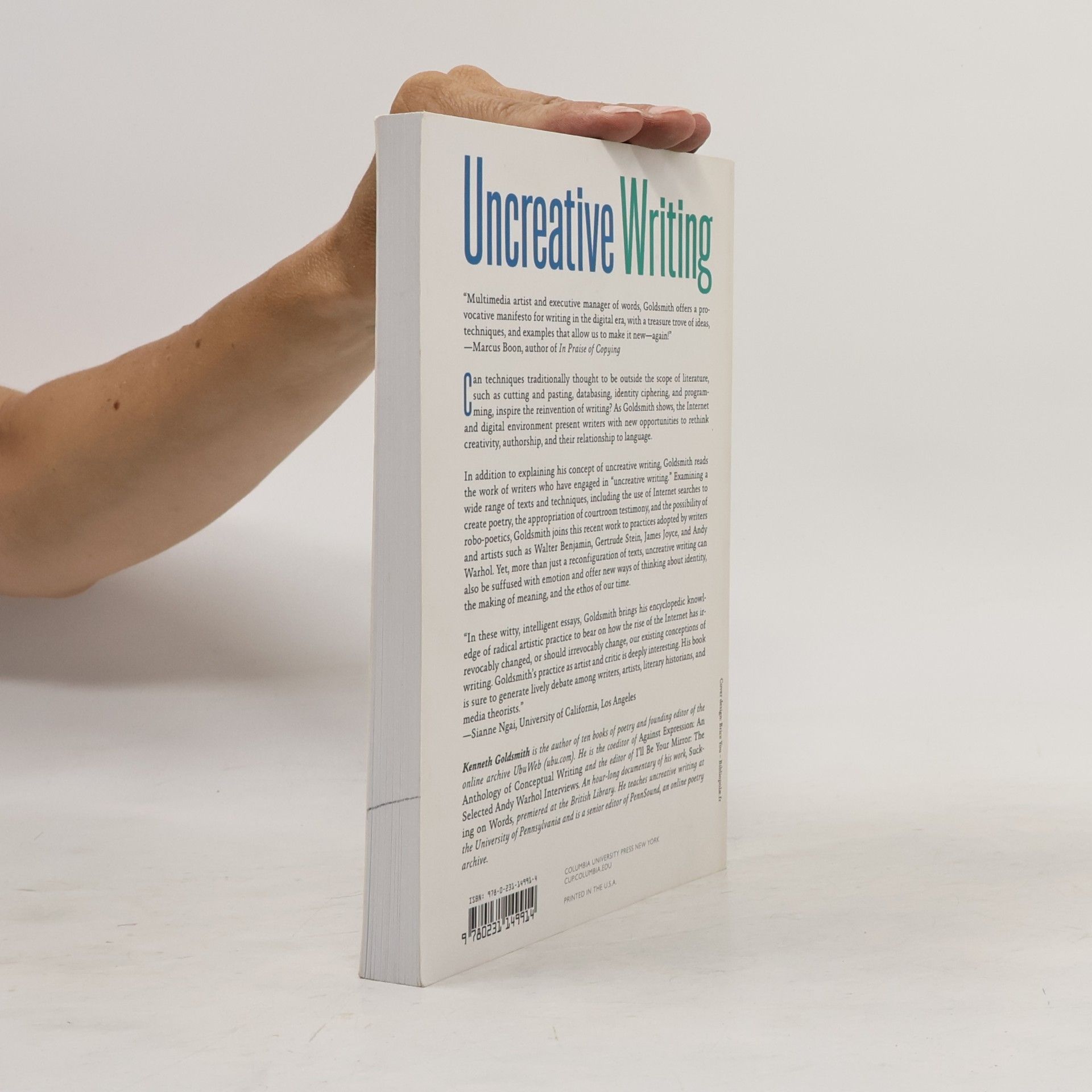 Kenneth Goldsmith Uncreative Writing