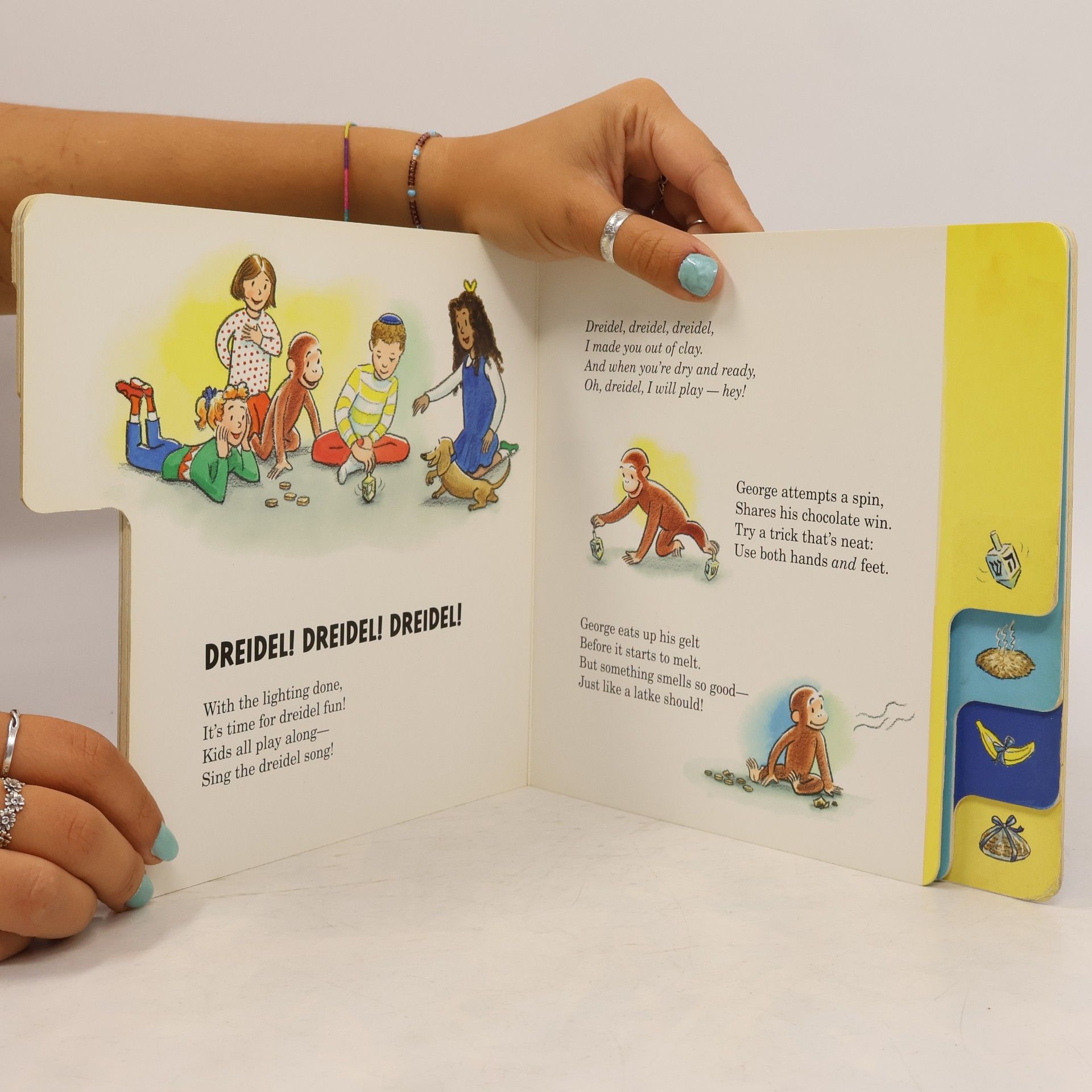 H. A. Rey Happy Hanukkah, Curious George Tabbed Board Book