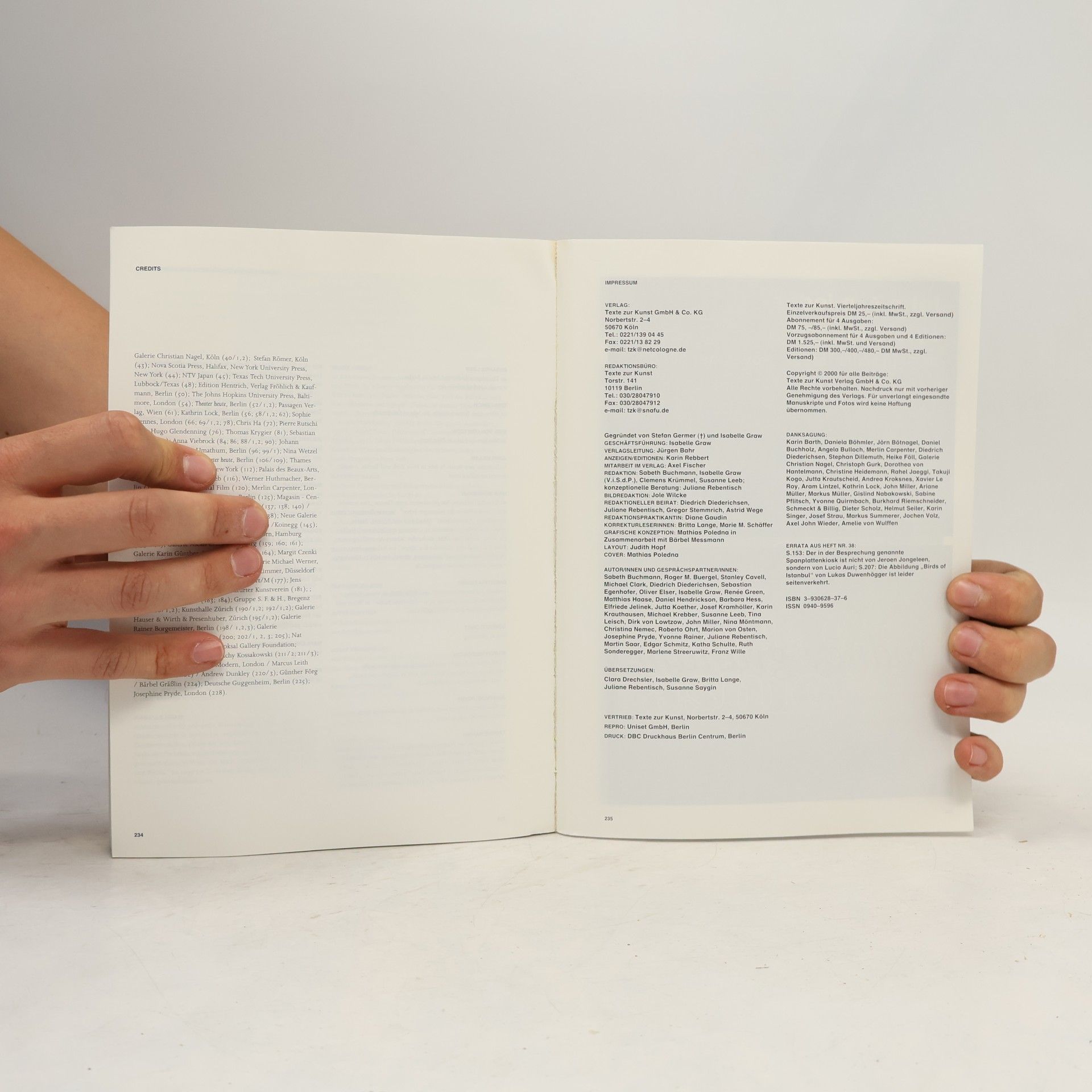 Yvonne Rainer Theater 10. Jahrgang, Heft 39