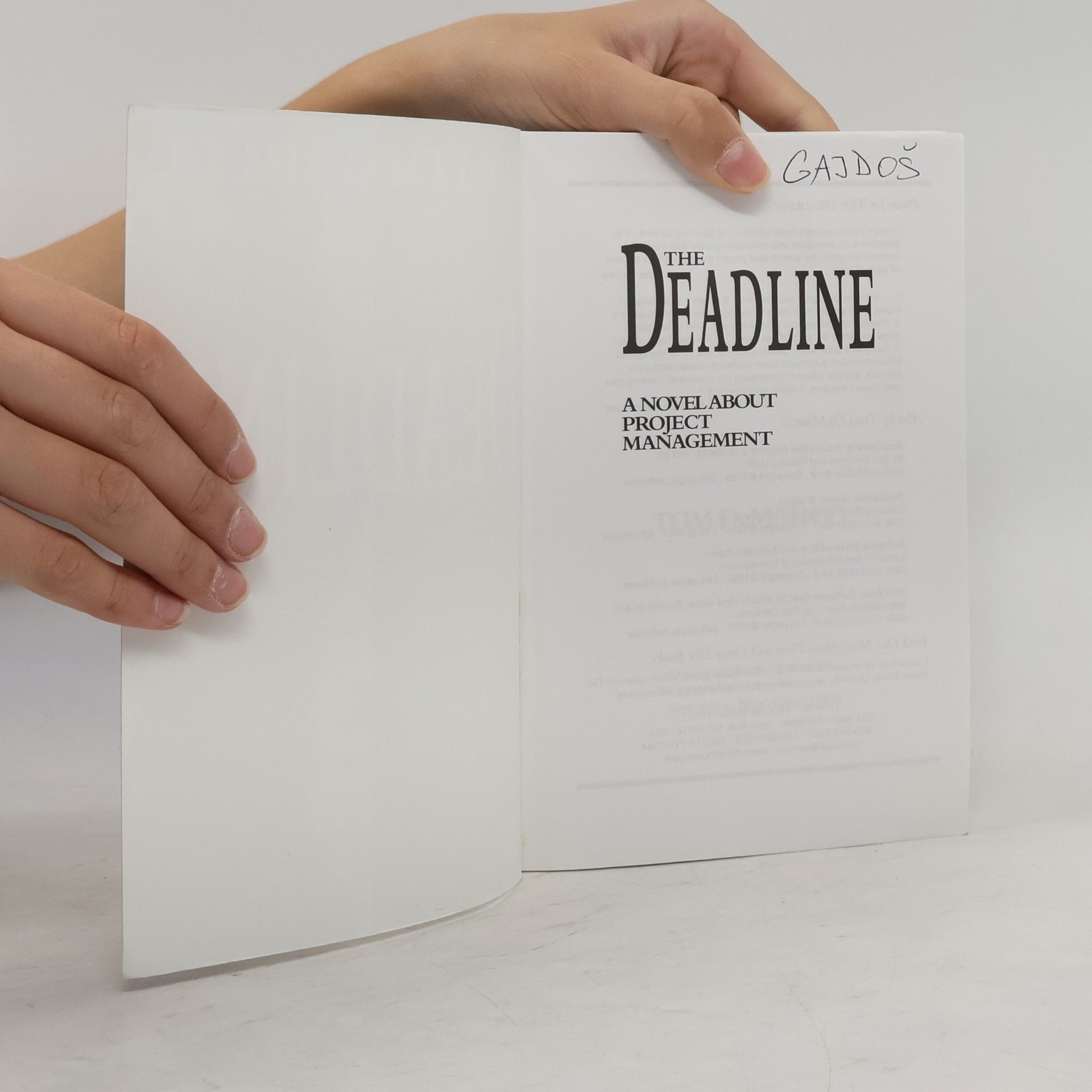 Tom DeMarco The Deadline. Der Termin, englische Ausgabe