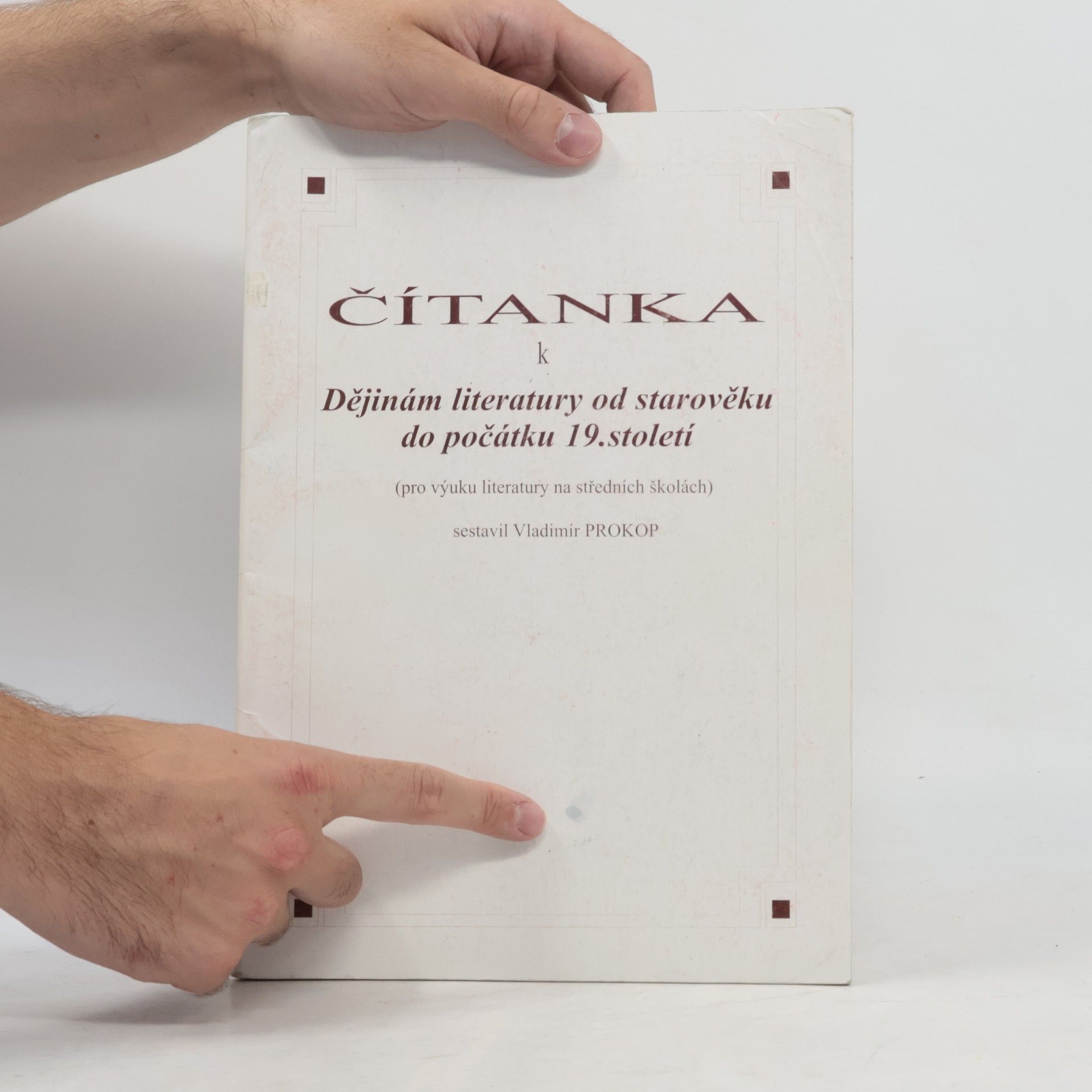Vladimír Prokop Čítanka k Dějinám literatury od starověku do počátku 19. století