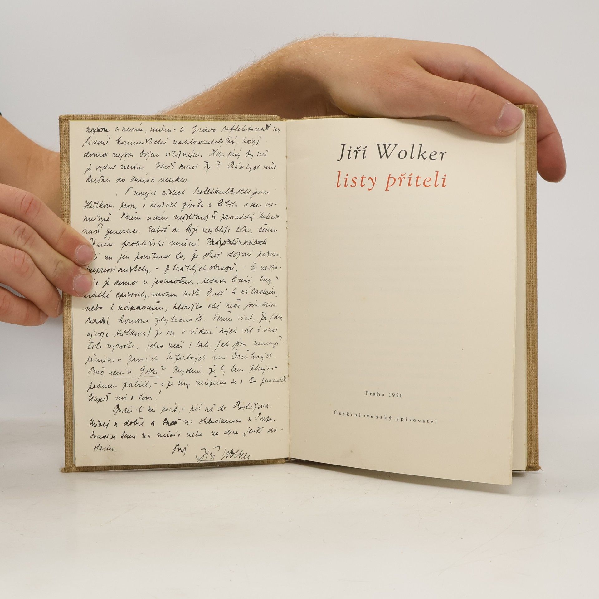 Jiří Wolker Listy příteli