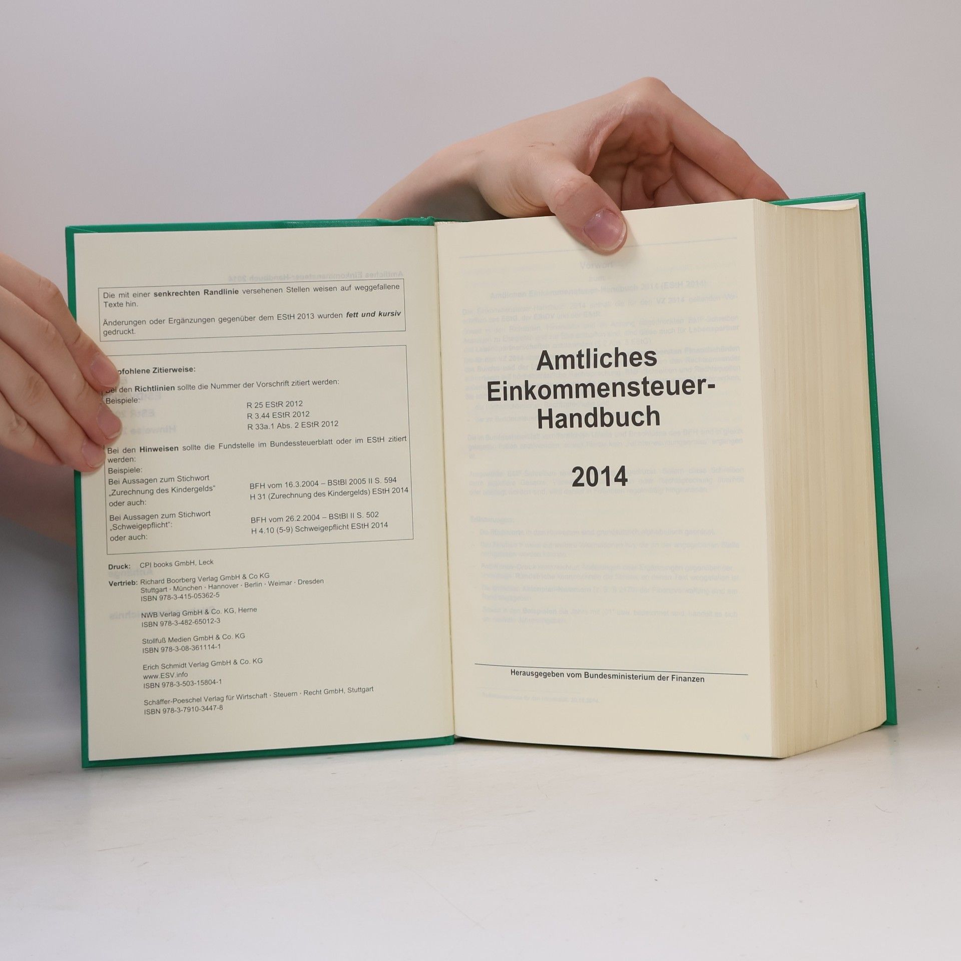 Bundesfinanzministerium der Finanzen - BMF Amtliches Einkommensteuer-Handbuch 2014