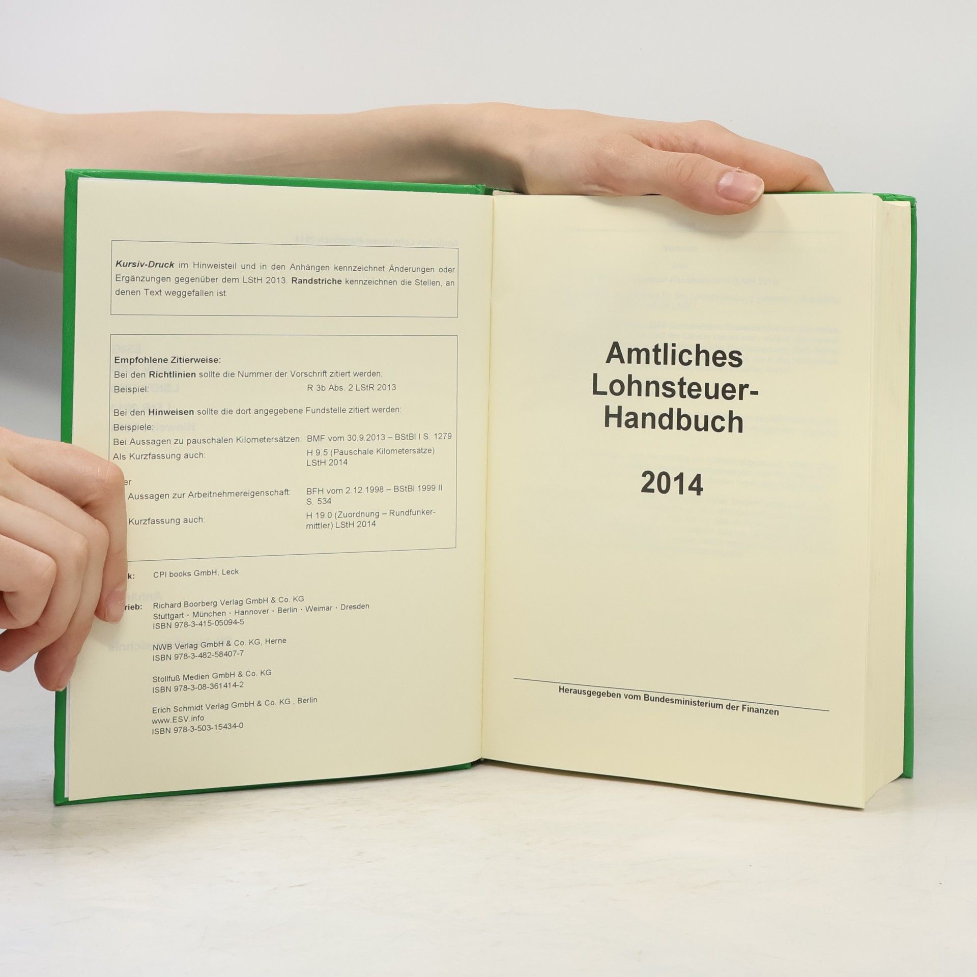 Bundesministerium der Finanzen Amtliches Lohnsteuer-Handbuch 2014