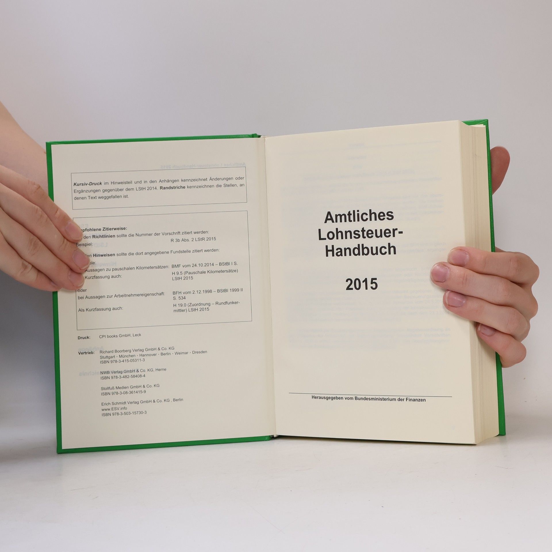 Bundesministerium der Finanzen Amtliches Lohnsteuer-Handbuch 2015
