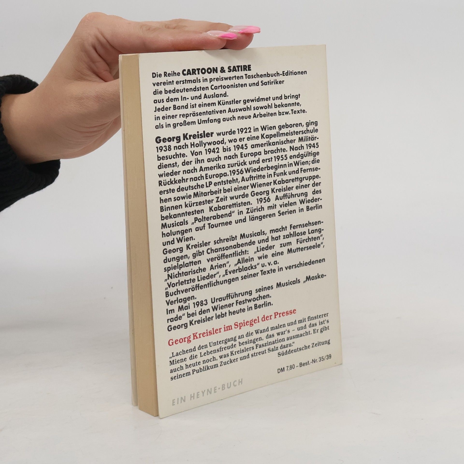 Georg Kreisler Heyne Bücher Cartoon & Satire - 39: Taubenvergiften für Fortgeschrittene