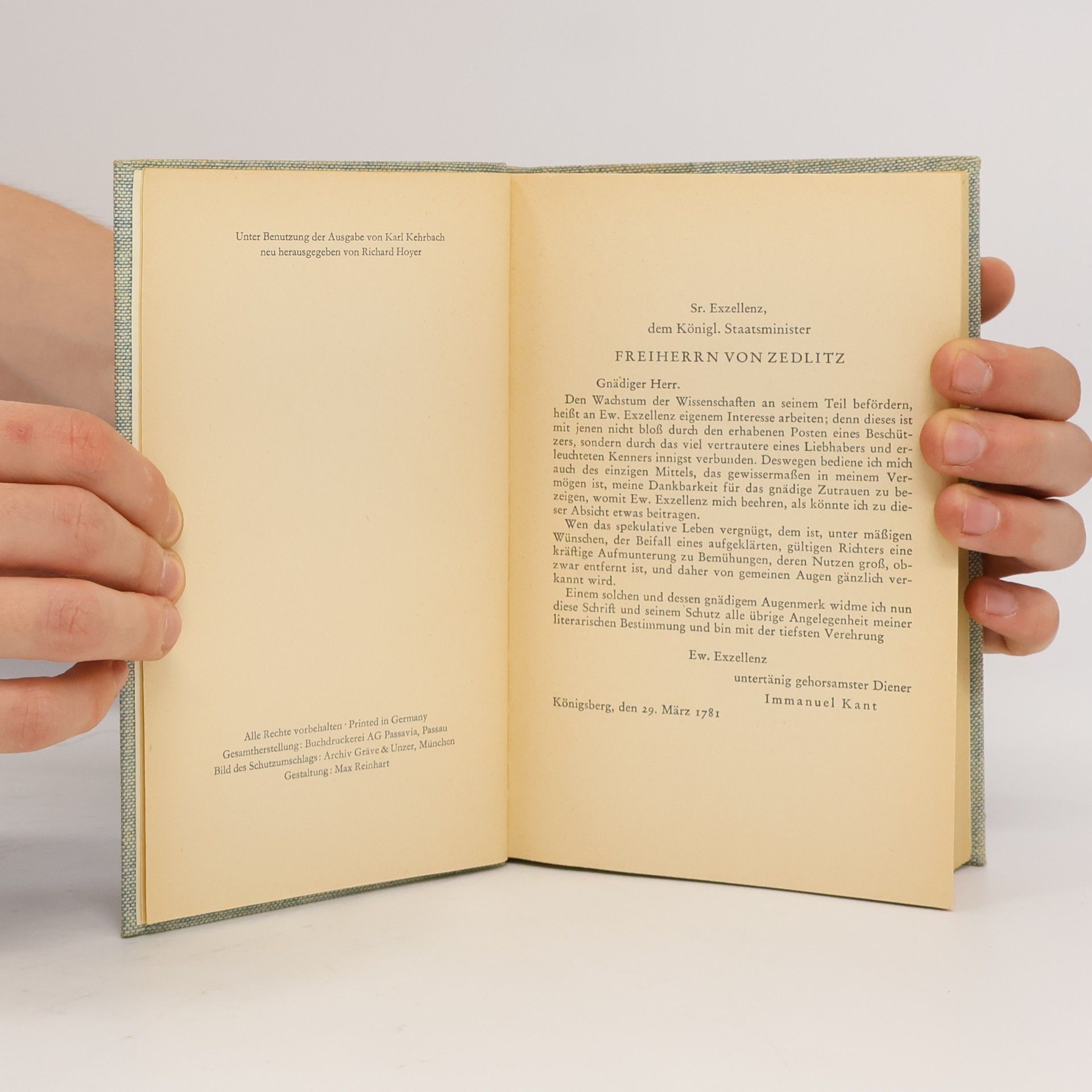 Immanuel Kant Kritik der reinen Vernunft