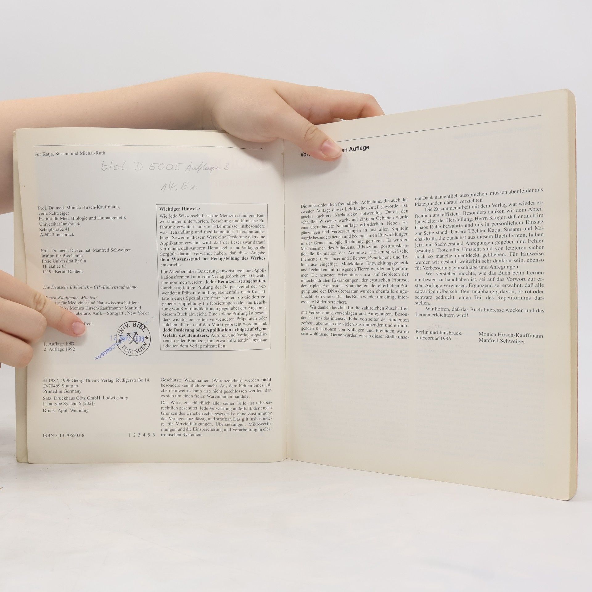 Monica Hirsch Kauffmann Biologie für Mediziner und Naturwissenschaftler