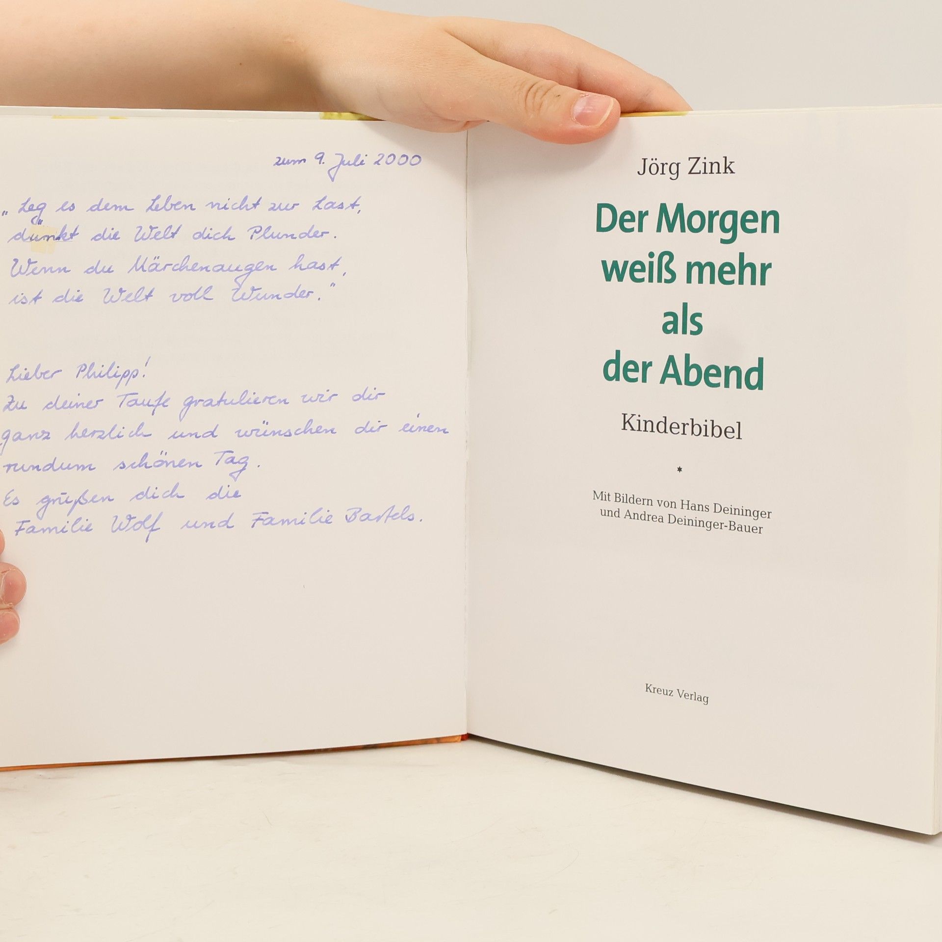 Jörg Zink Der Morgen weiß mehr als der Abend. Kinderbibel
