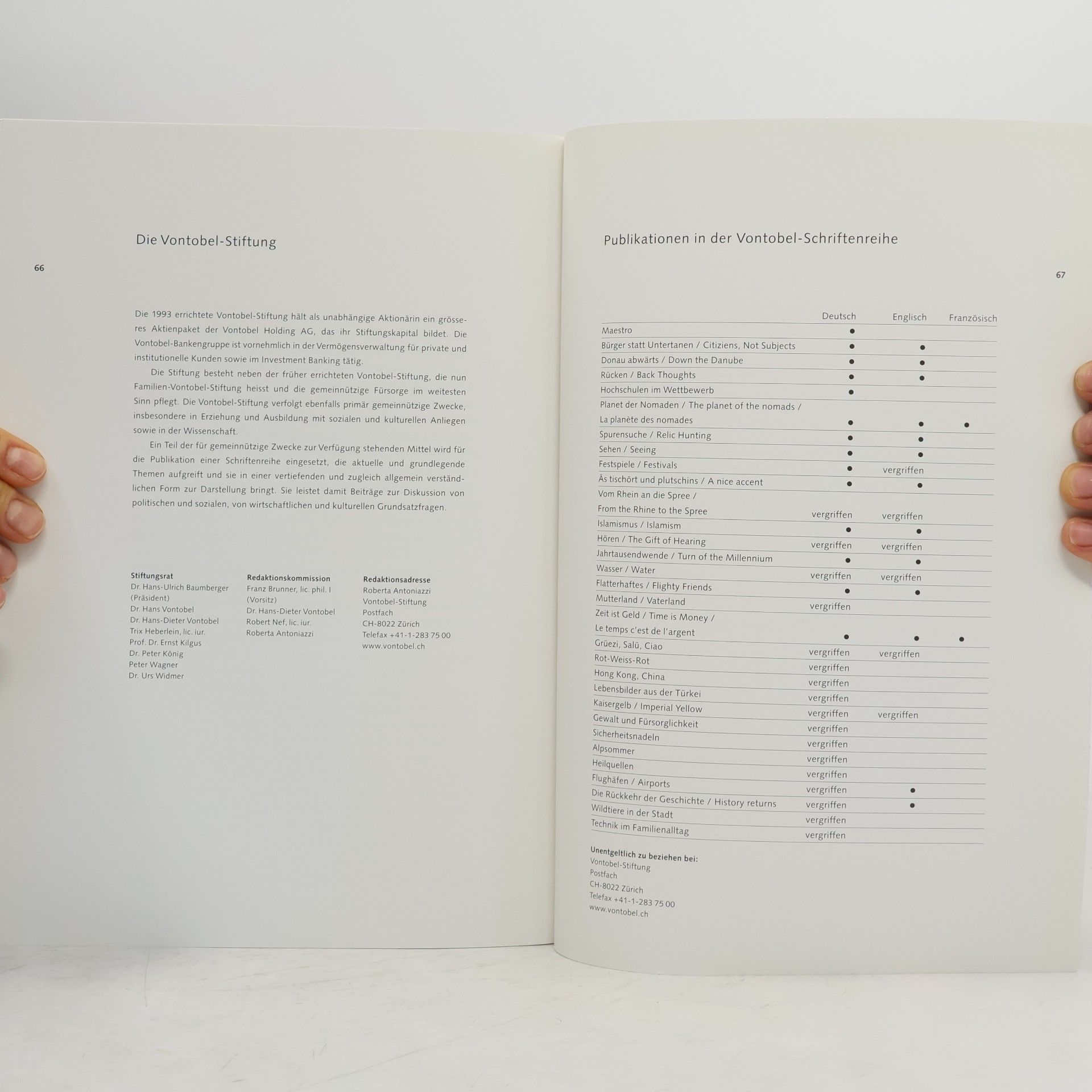 Autorenkollektiv Vontobel-Stiftung. Öl und Opium