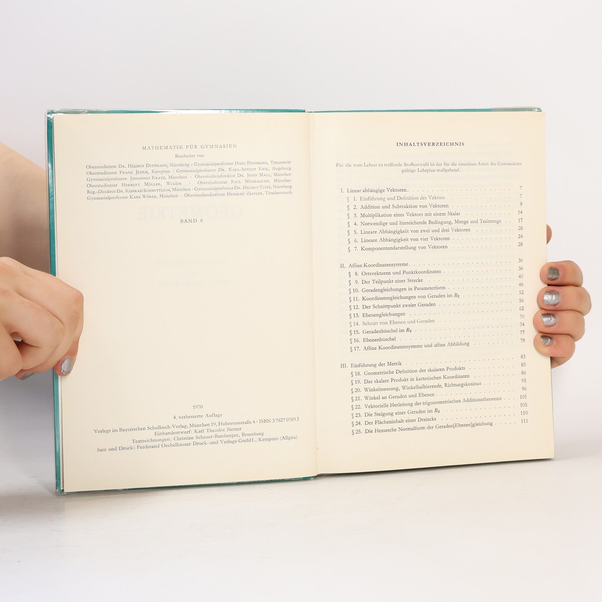 Hans Honsberg Vektorielle anylytische Geometrie