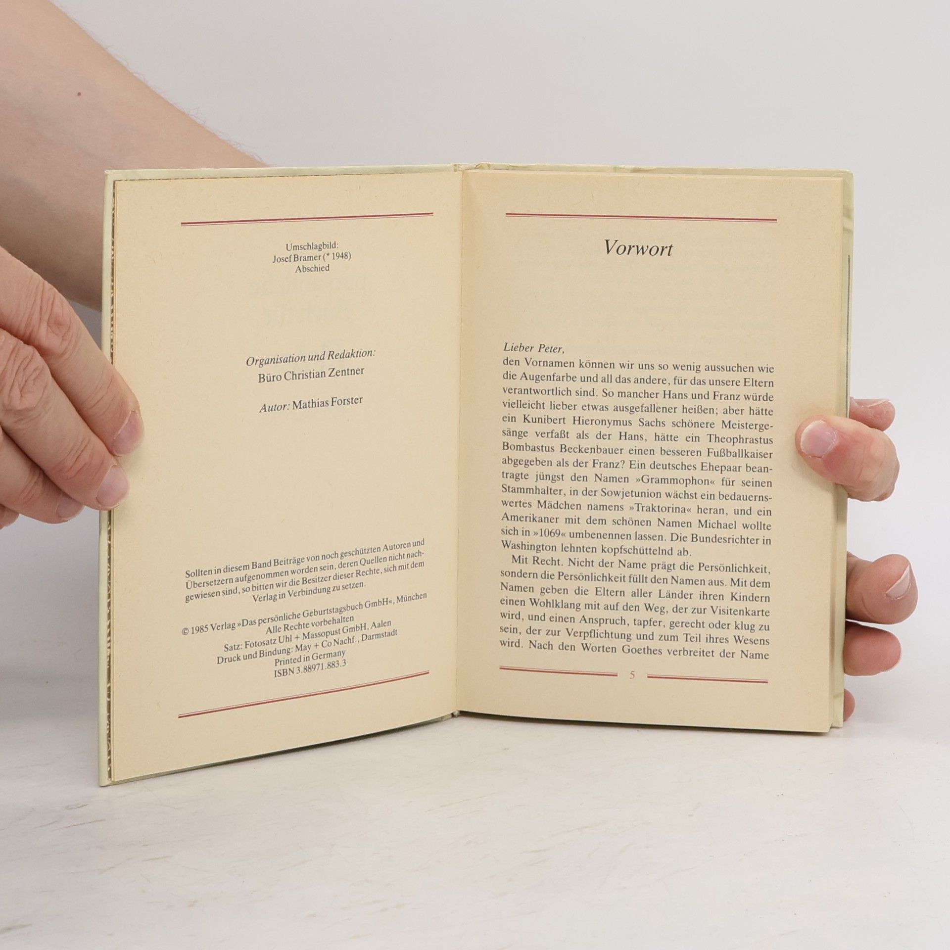 Mathias Forster Das persönliche Buch für Peter
