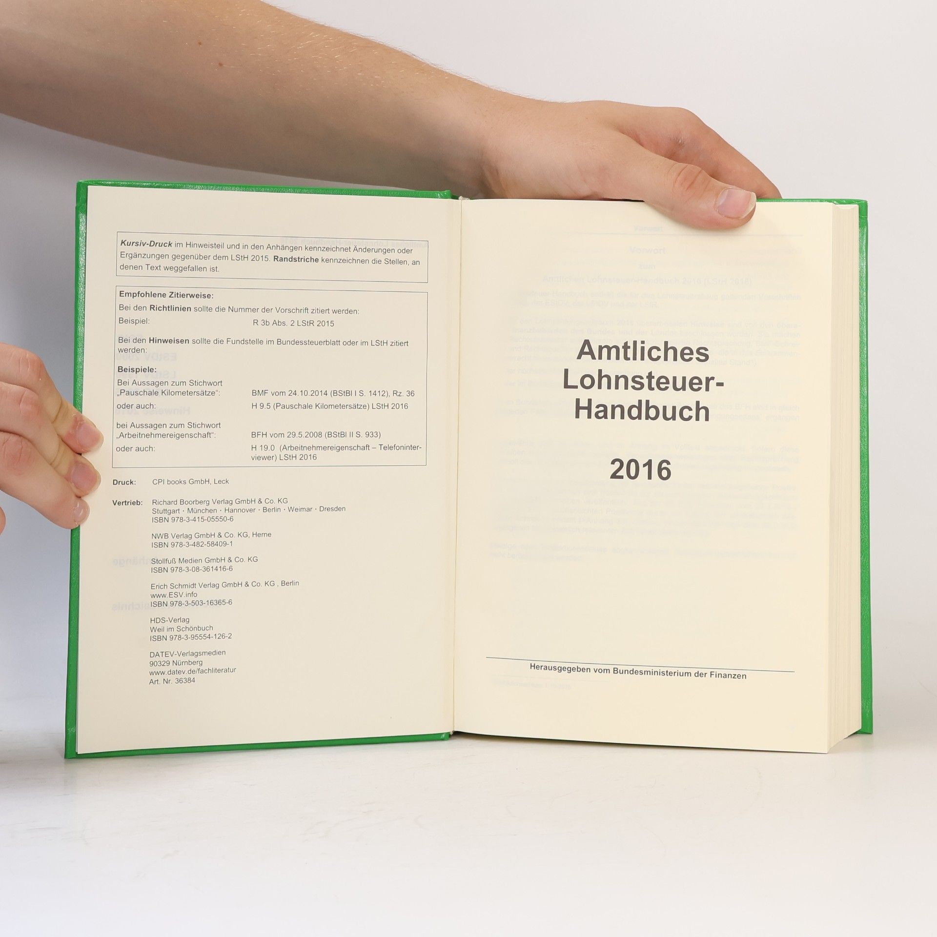 Bundesministerium der Finanzen Bundesministerium der Finanzen (BMF) Amtliches Lohnsteuer-Handbuch 2016