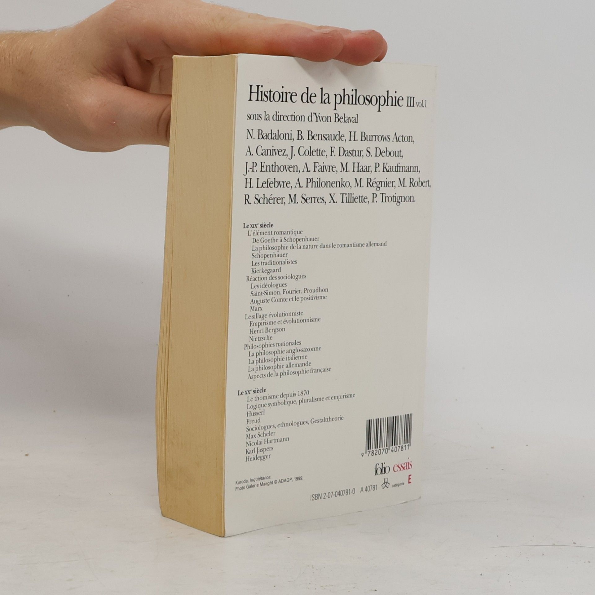 Yvon Belaval Histoire de la philosophie