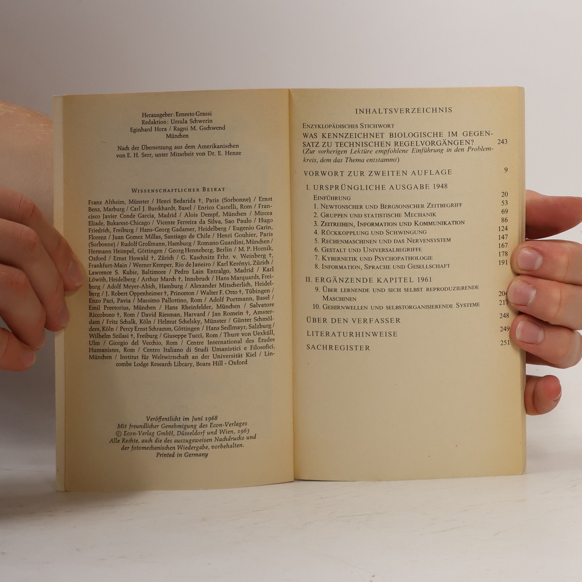 Norbert Wiener Kybernetik. Regelung und Nachrichenübertragung in Lebewesen und Maschine