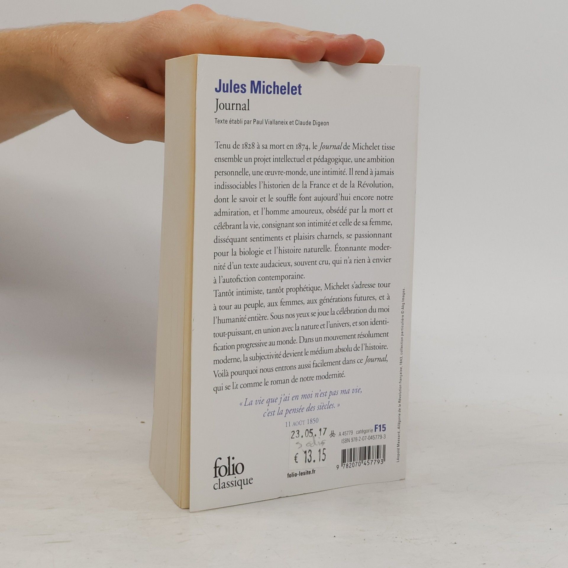 Jules Michelet Folio classique: Journal