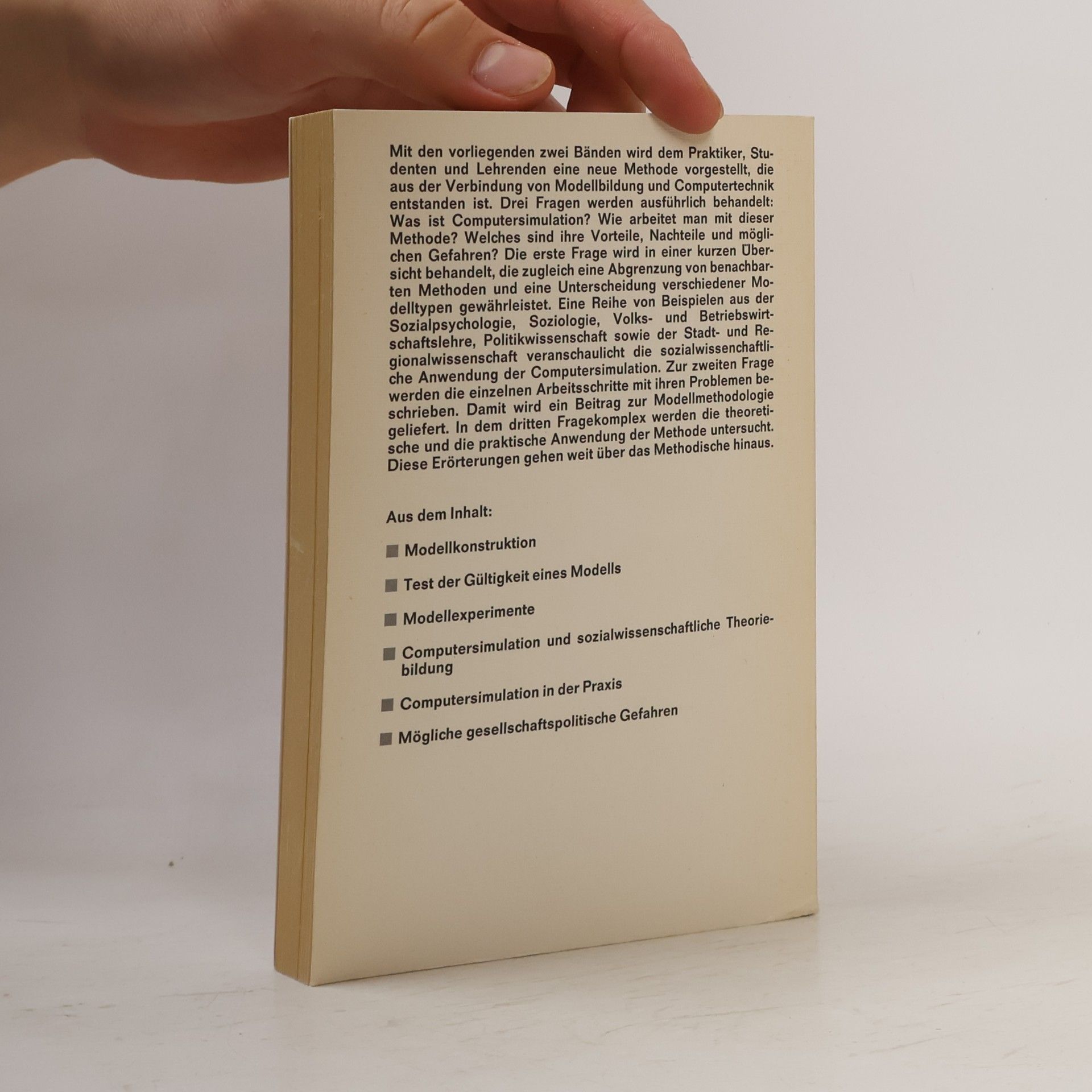 Steffen Harbordt Computersimulation in den Sozialwissenschaften