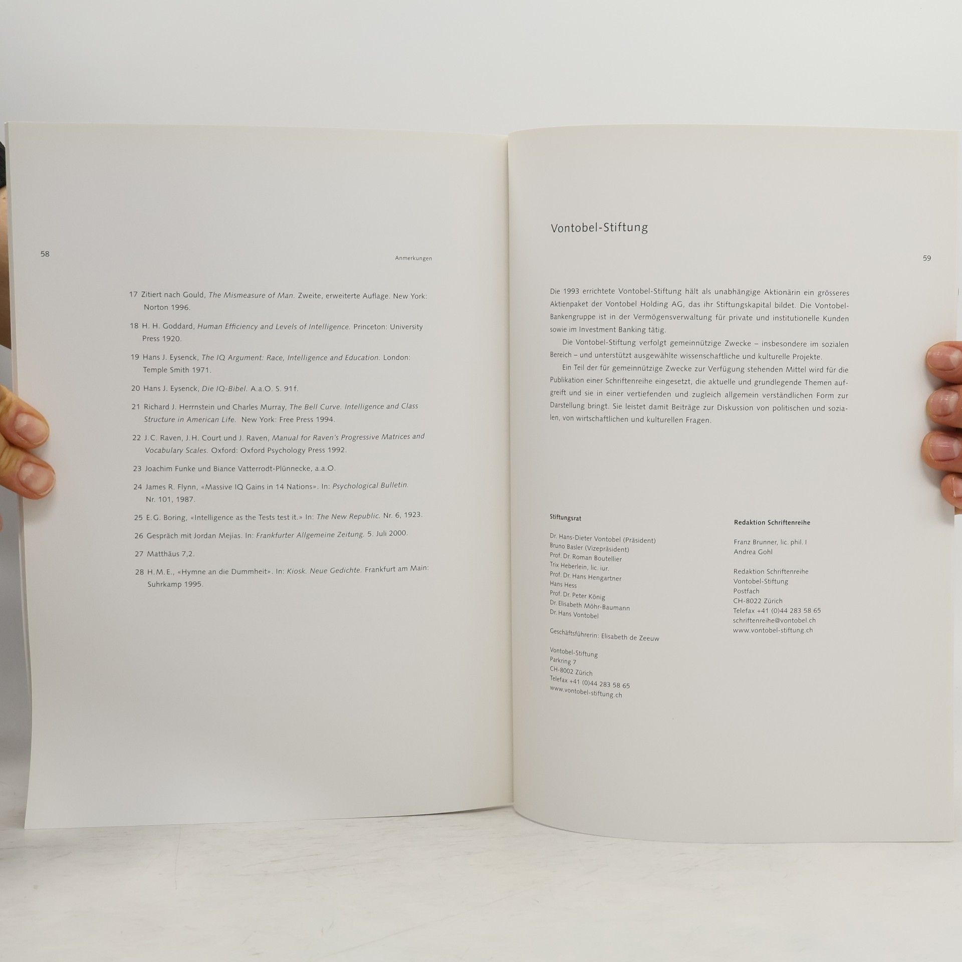 kolektiv Vontobel-Stiftung Schriftenreihe. Im Irrgarten der Intelligenz