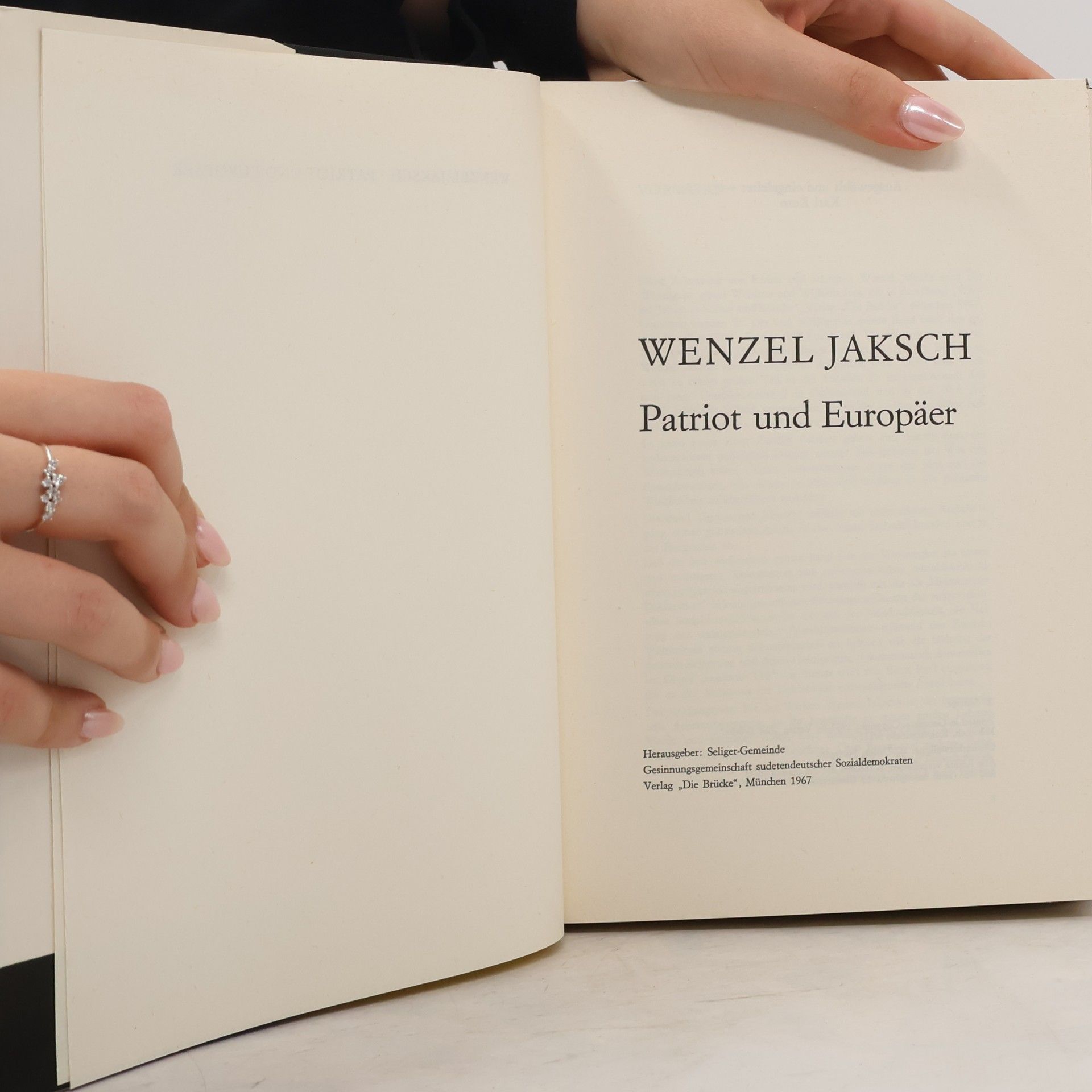 Wenzel Jaksch Patriot und Europäer