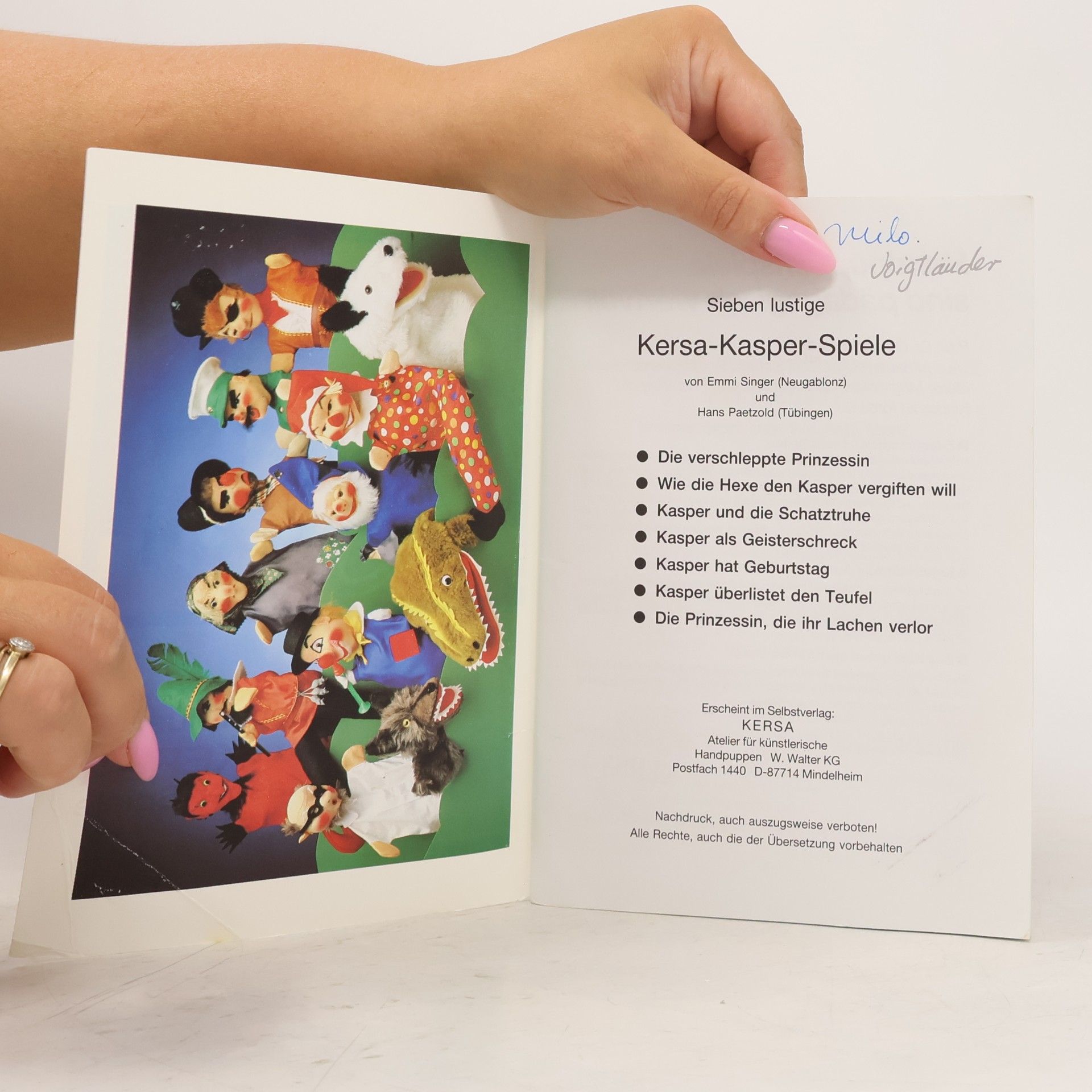 Emmi Singer Sieben lustige Kersa Kasper-Spiele