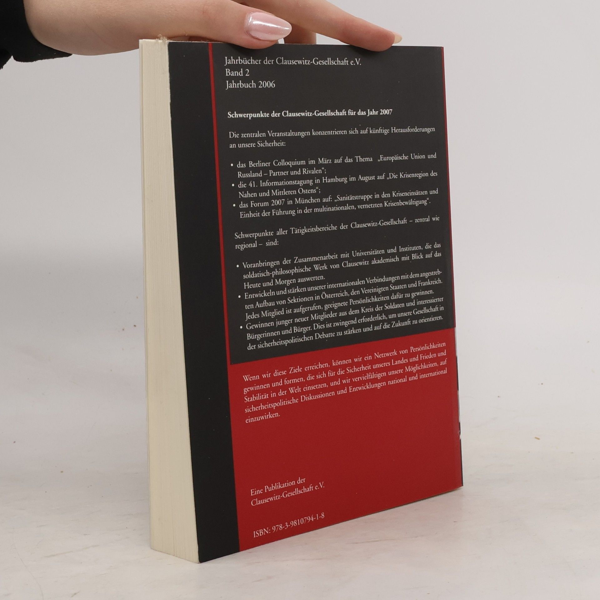 Clausewitz-Gesellschaft Clausewitz-Gesellschaft Jahrbuch 2006