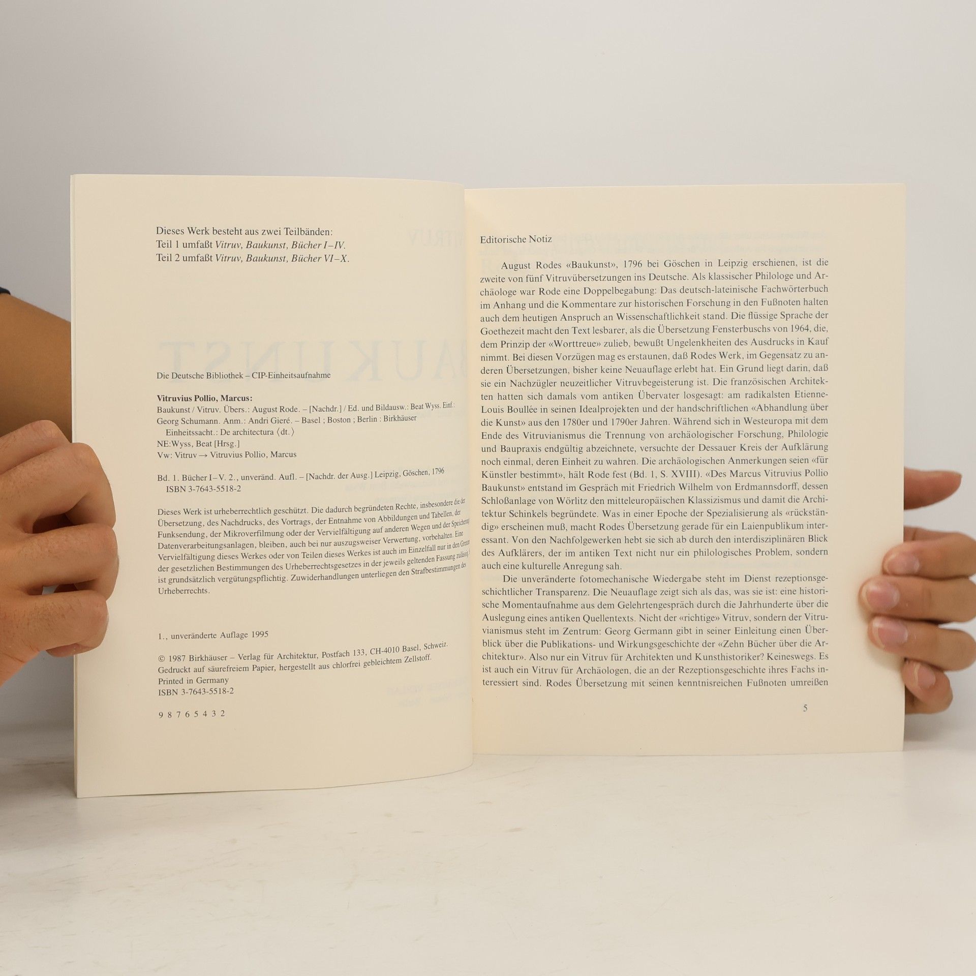 Marcus Vitruvius Pollio Vitruv, Baukunst 1-2