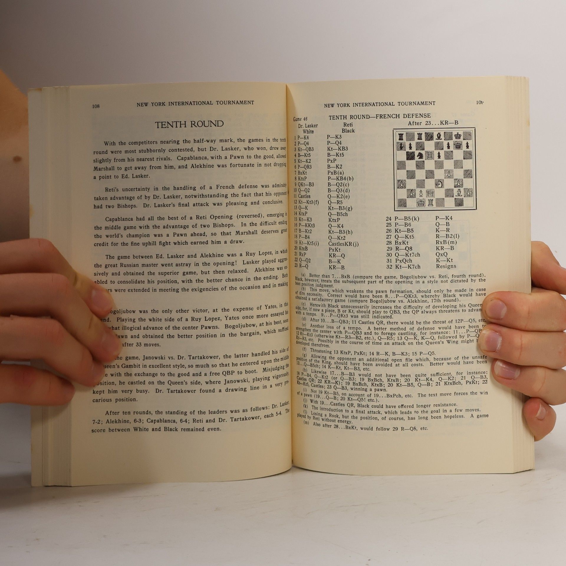 Alexander Alekhine The Book of the New York International Chess Tournament 1924