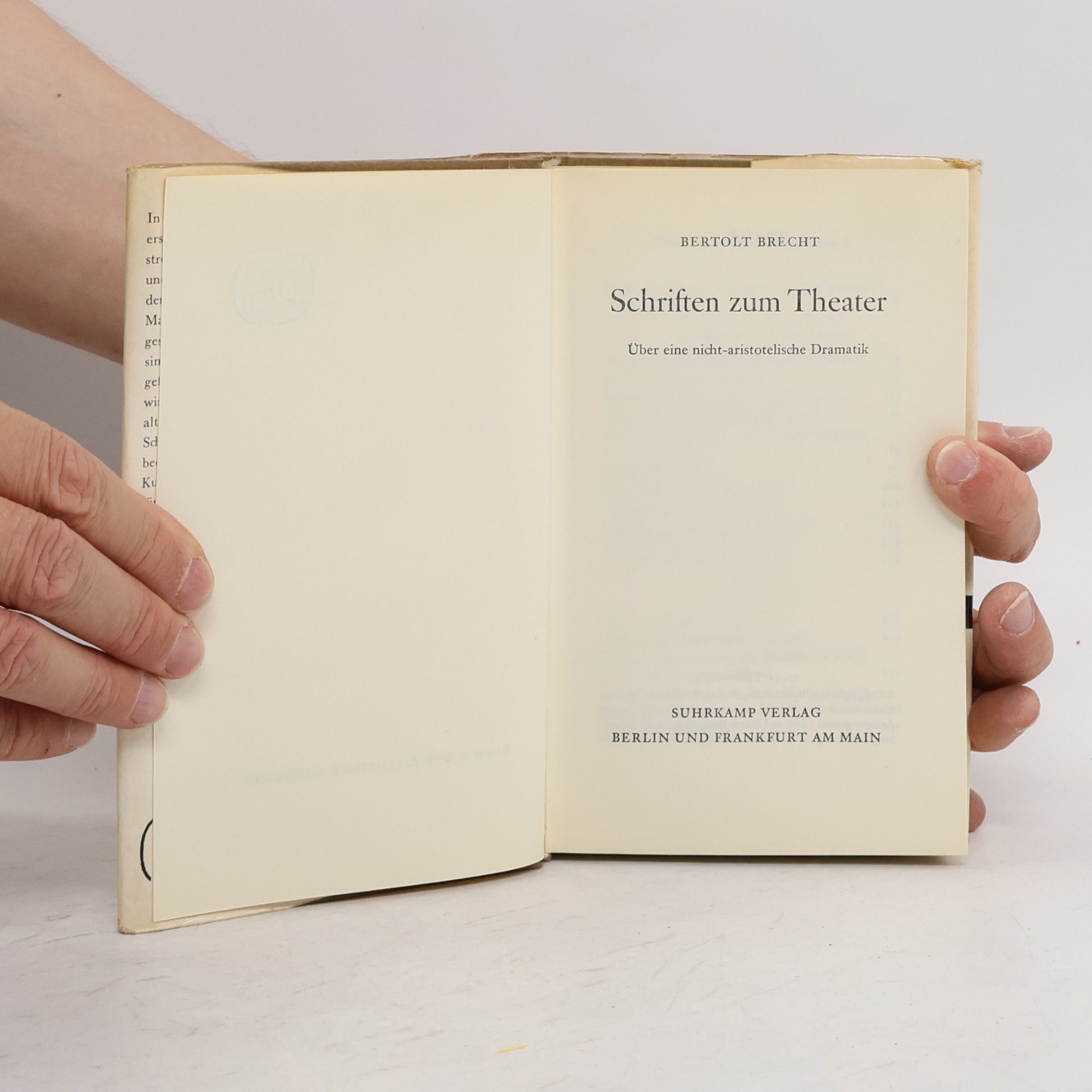 Bertolt Brecht Schriften zum Theater