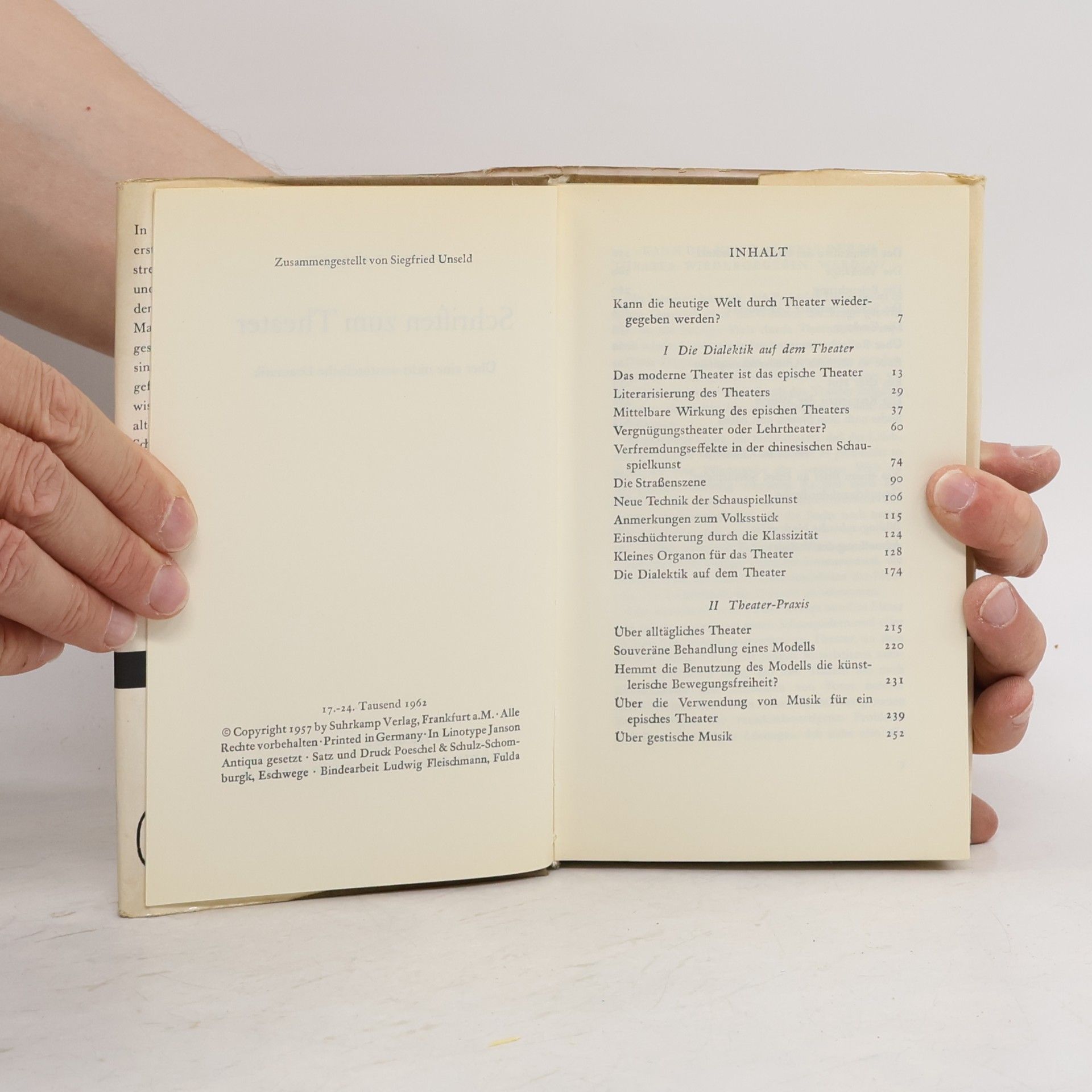 Bertolt Brecht Schriften zum Theater