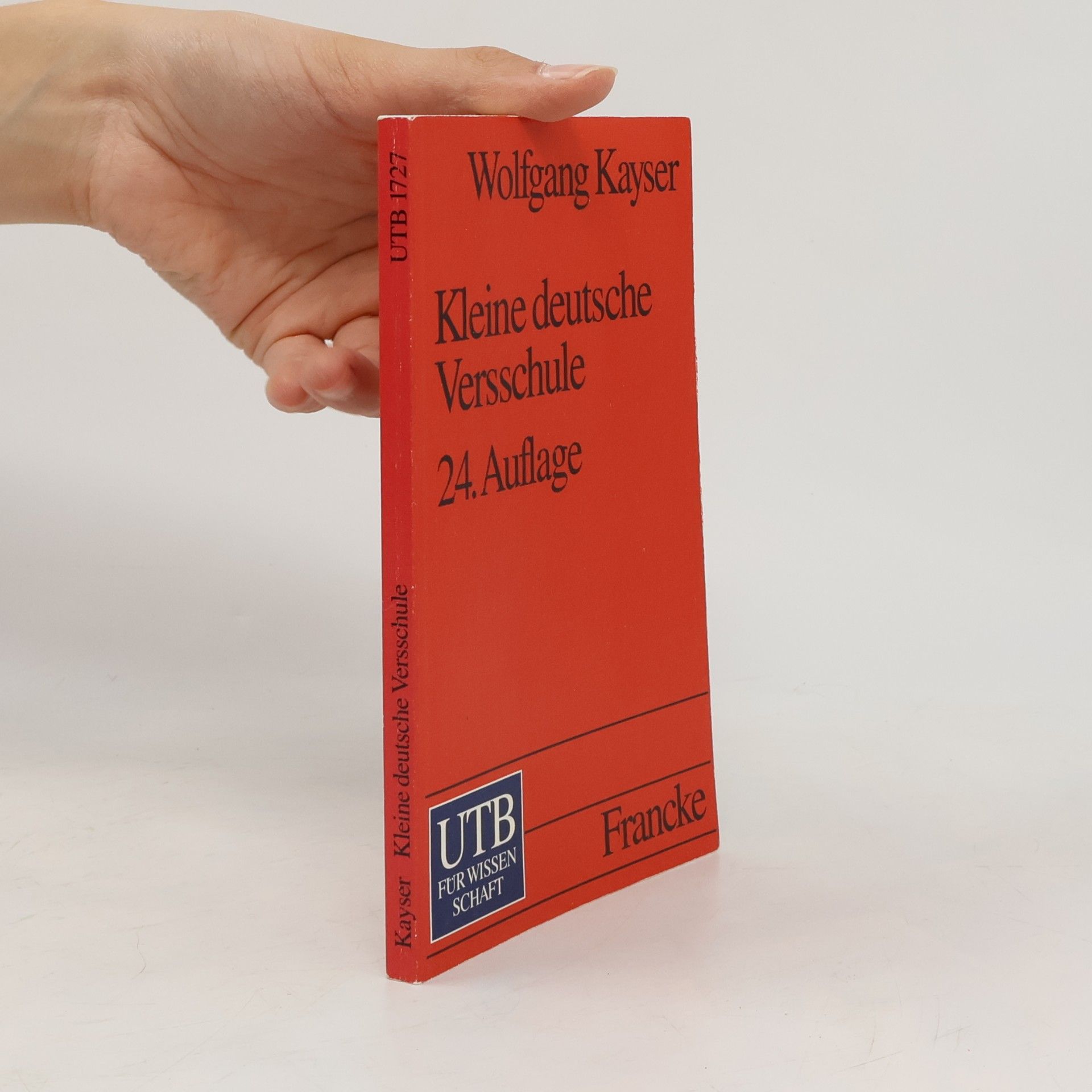 Wolfgang Kaiser Kleine deutsche Versschule