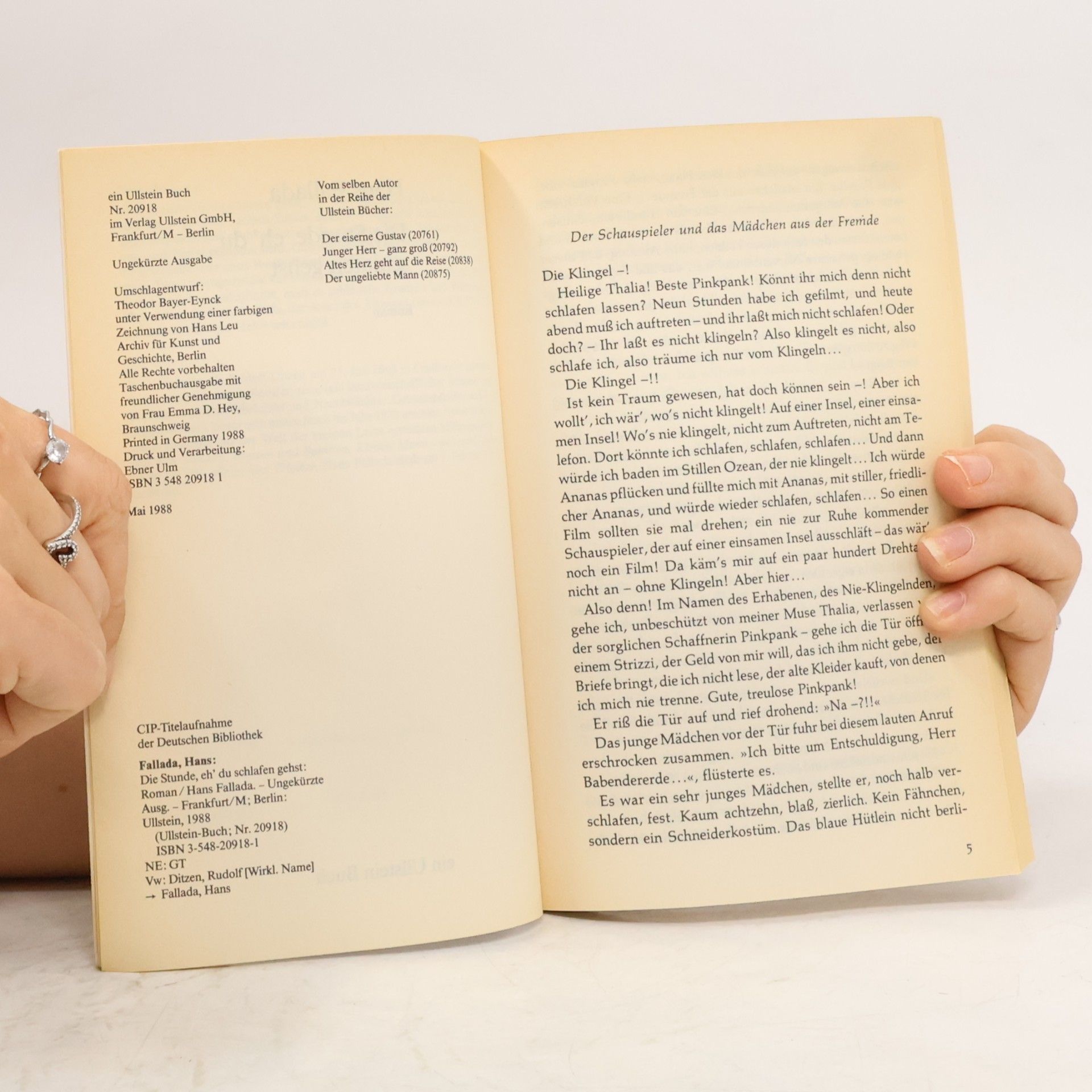 Hans Fallada Die Stunde eh du schlafen gehst