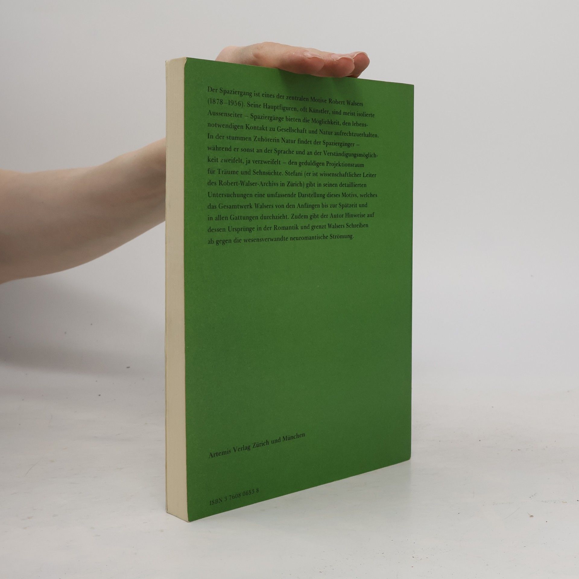 Guido Stefani Zürcher Beiträge zur deutschen Literatur- und Geistesgeschichte: Der Spaziergänger
