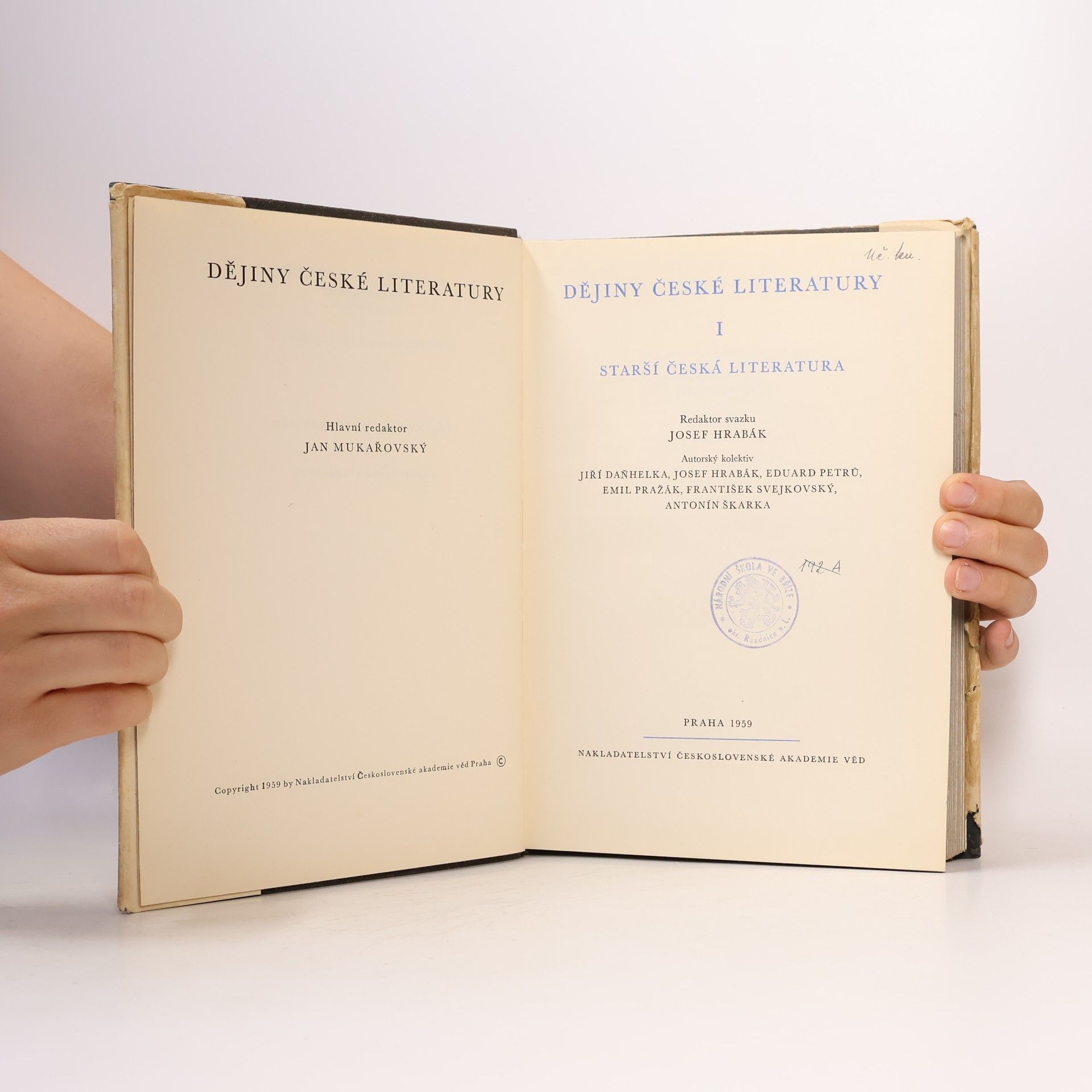 Josef Hrabák Dějiny české literatury I